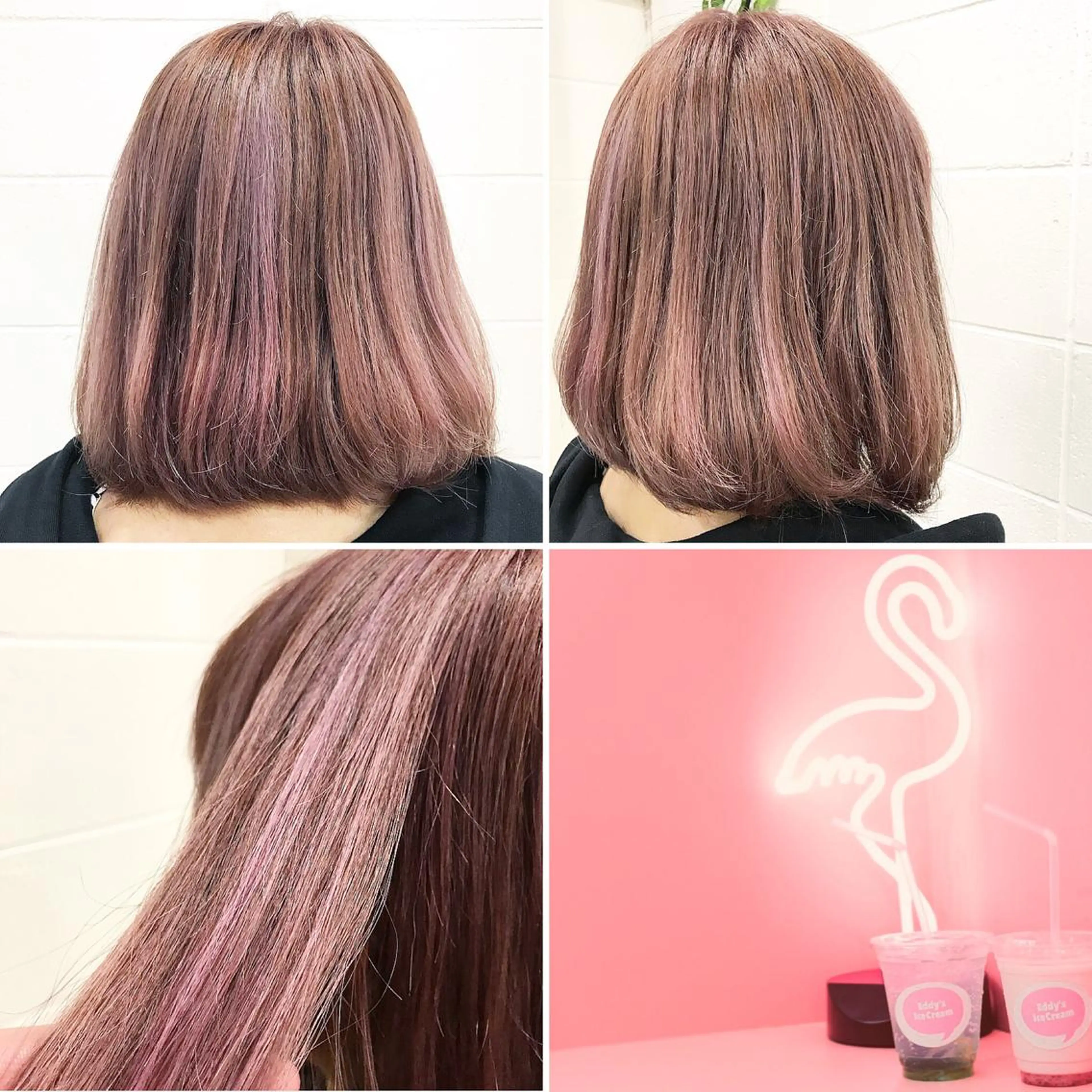 ミディアム カラー アッシュ ベージュカラー ブリーチ ハイライトカラー ピンクカラー 🌈推し色派手髪 ハイトーンShinのヘアスタイル