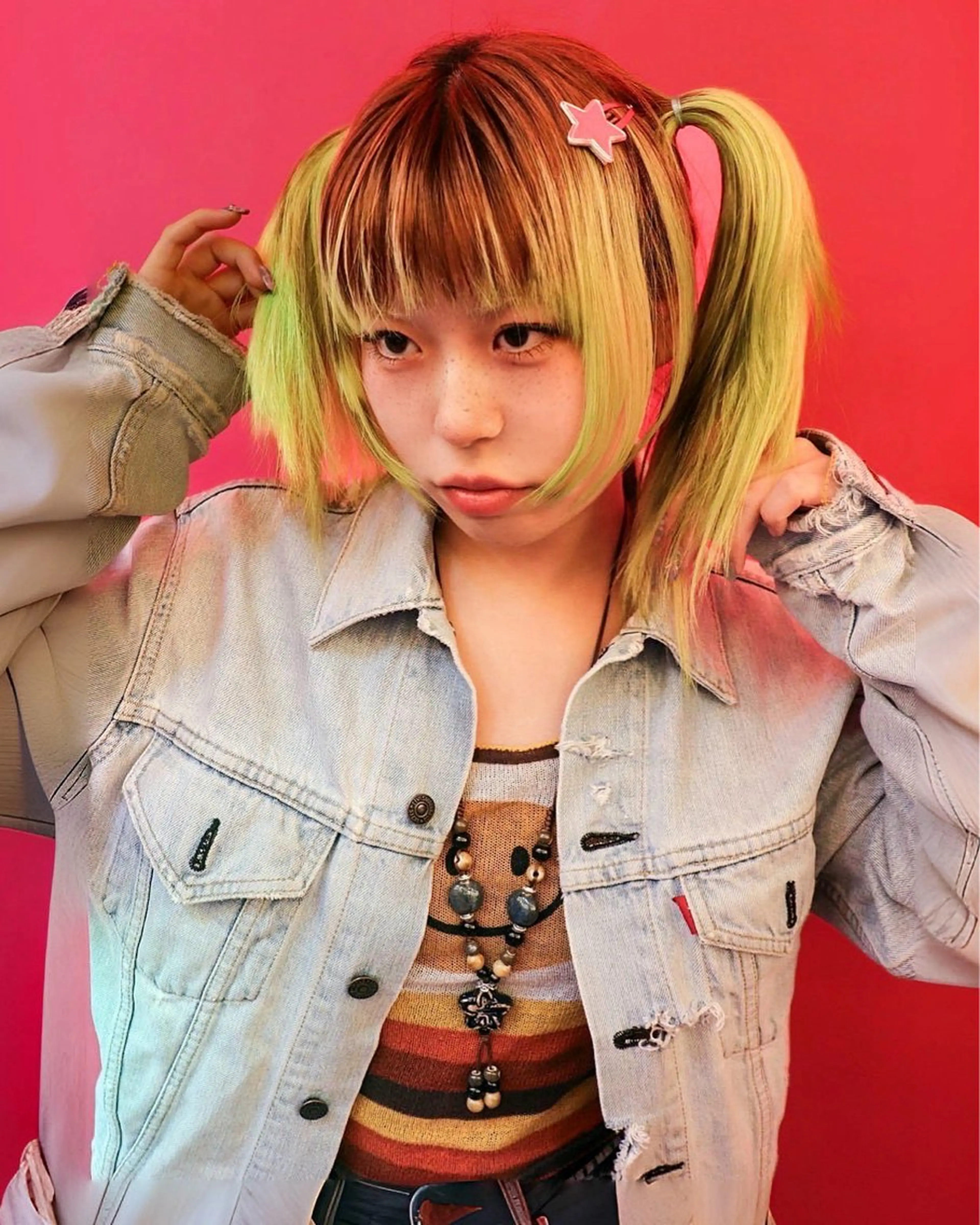 セミロング カラー ヘアアレンジ ヘアカラー @kyoniyy KYONIのヘアスタイル