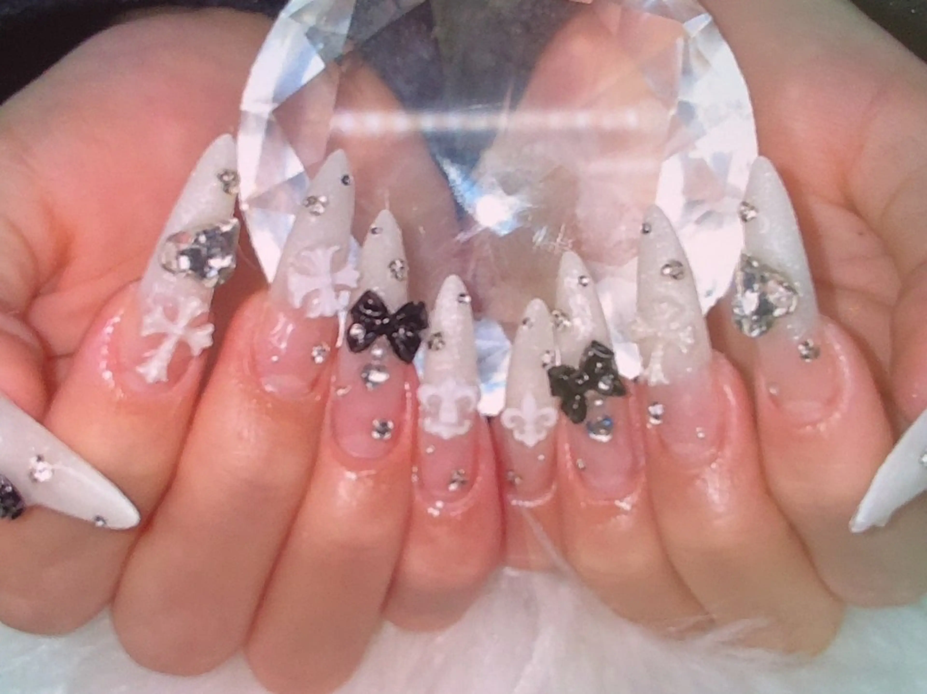 ネイル 長さ出し ロングネイル 持ち込み 冬ネイル クリスマス Smile nails92のネイルデザイン