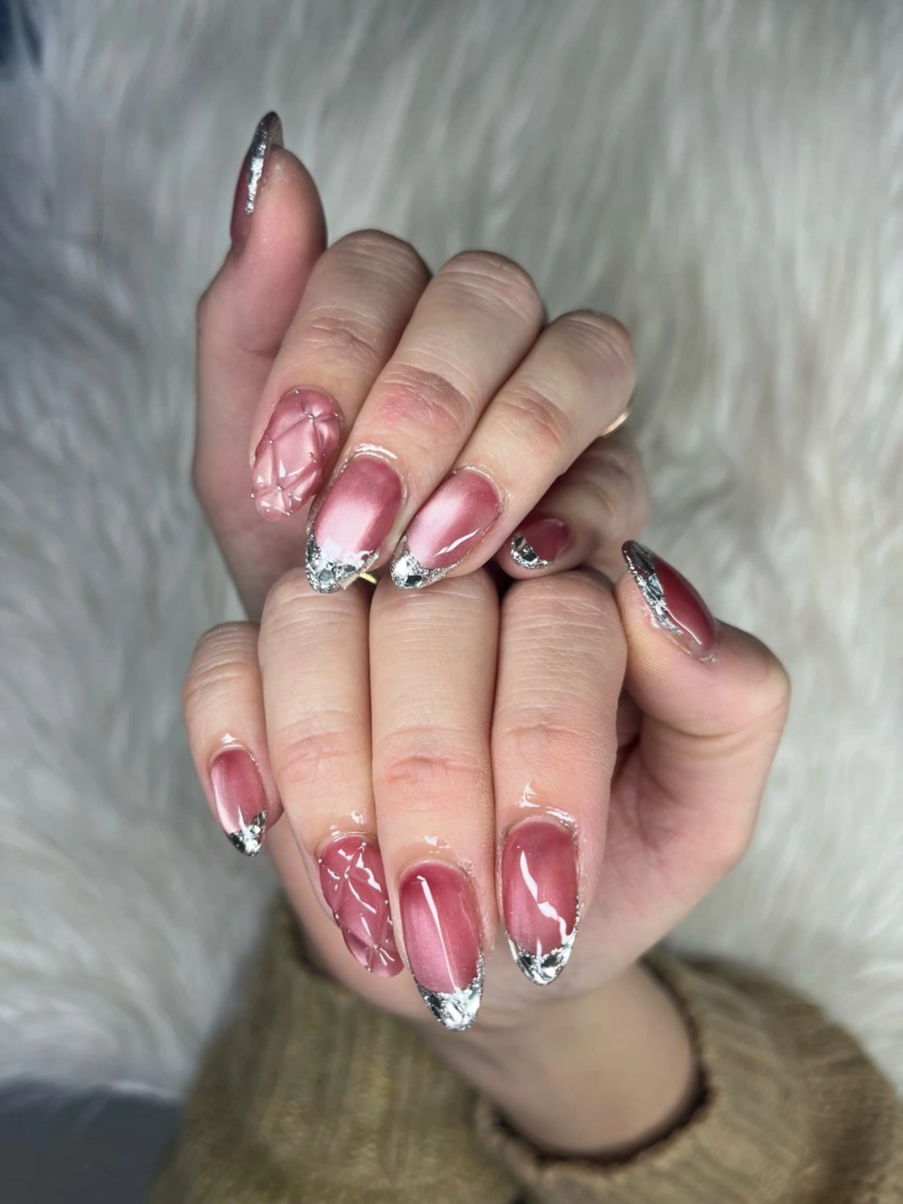 ネイル フレンチネイル ガラスフレンチ nail ameryのネイルデザイン
