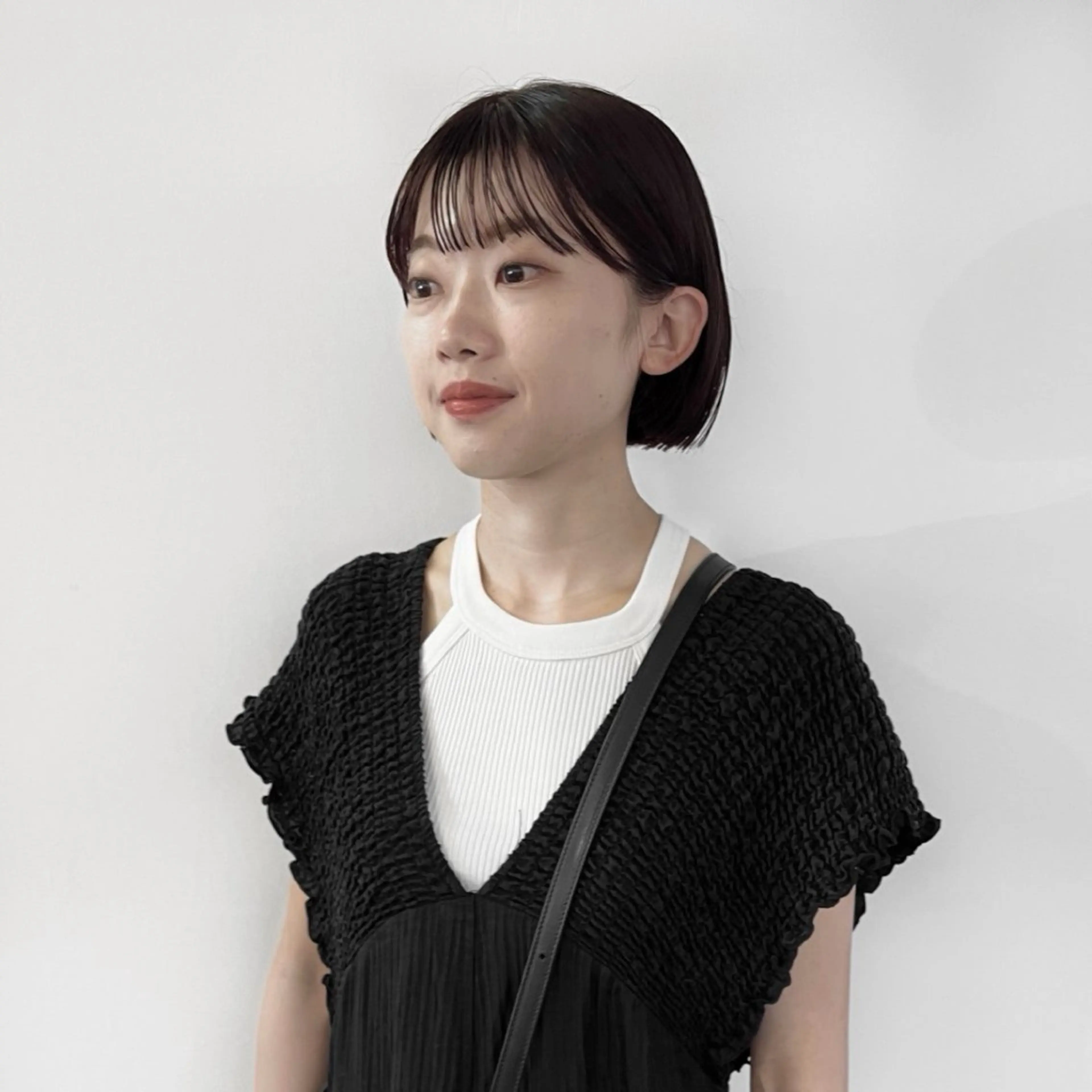 ショート ボブ カット ヘアカラー トリートメント 小山夕稀/ニュアンス パーマ/新城のヘアスタイル