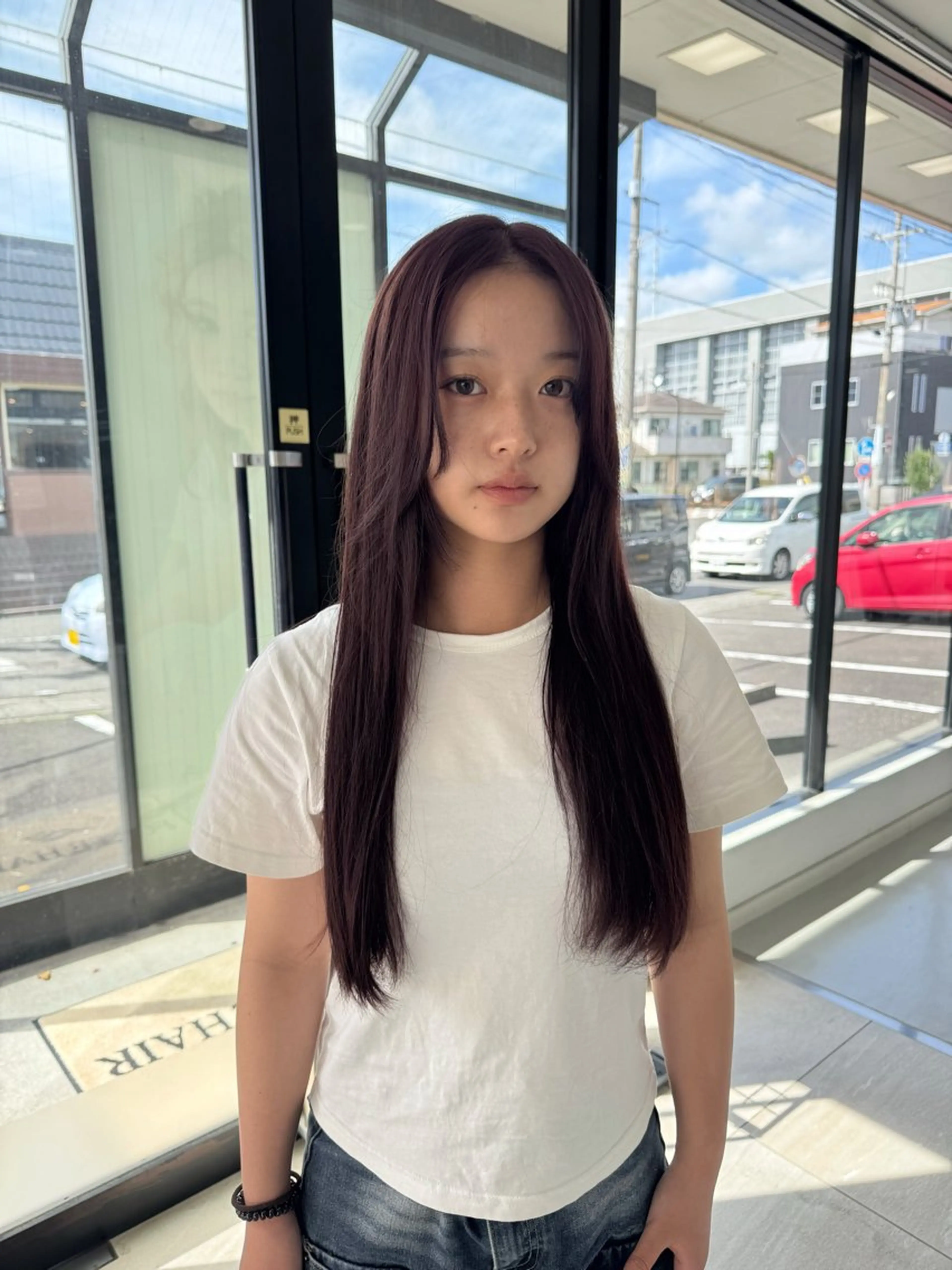 ロング トリートメント カット 縮毛矯正/透明感艶 カラー/暖色/miuのヘアスタイル