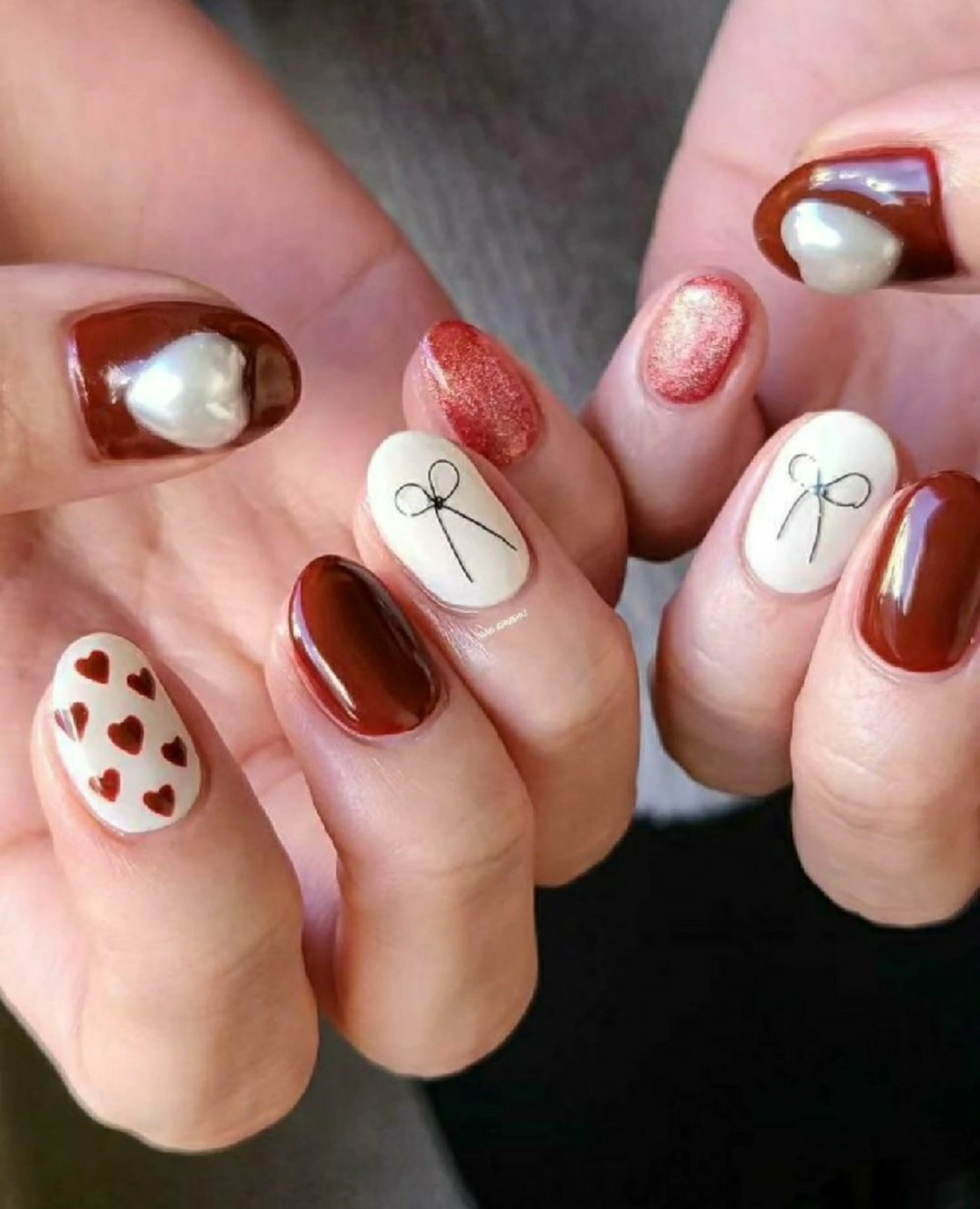 ネイル 持ち込み ニュアンスネイル ワンカラーネイル シンプルネイル 冬ネイル ハンドネイル 3dパーツ/流行り 👧shushu❤️のネイルデザイン