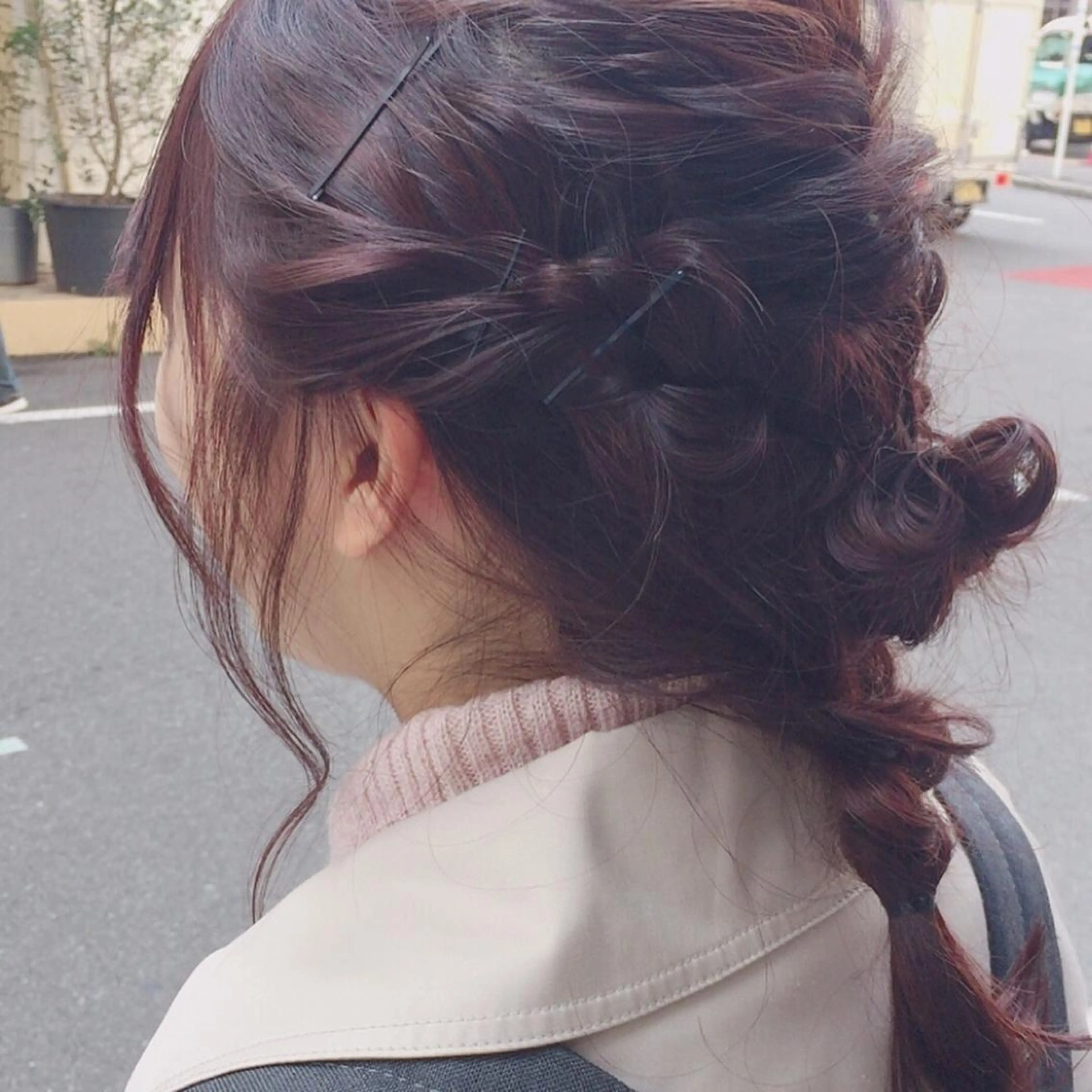 ミディアム カラー ヘアアレンジ ツキノキ ミナのヘアスタイル