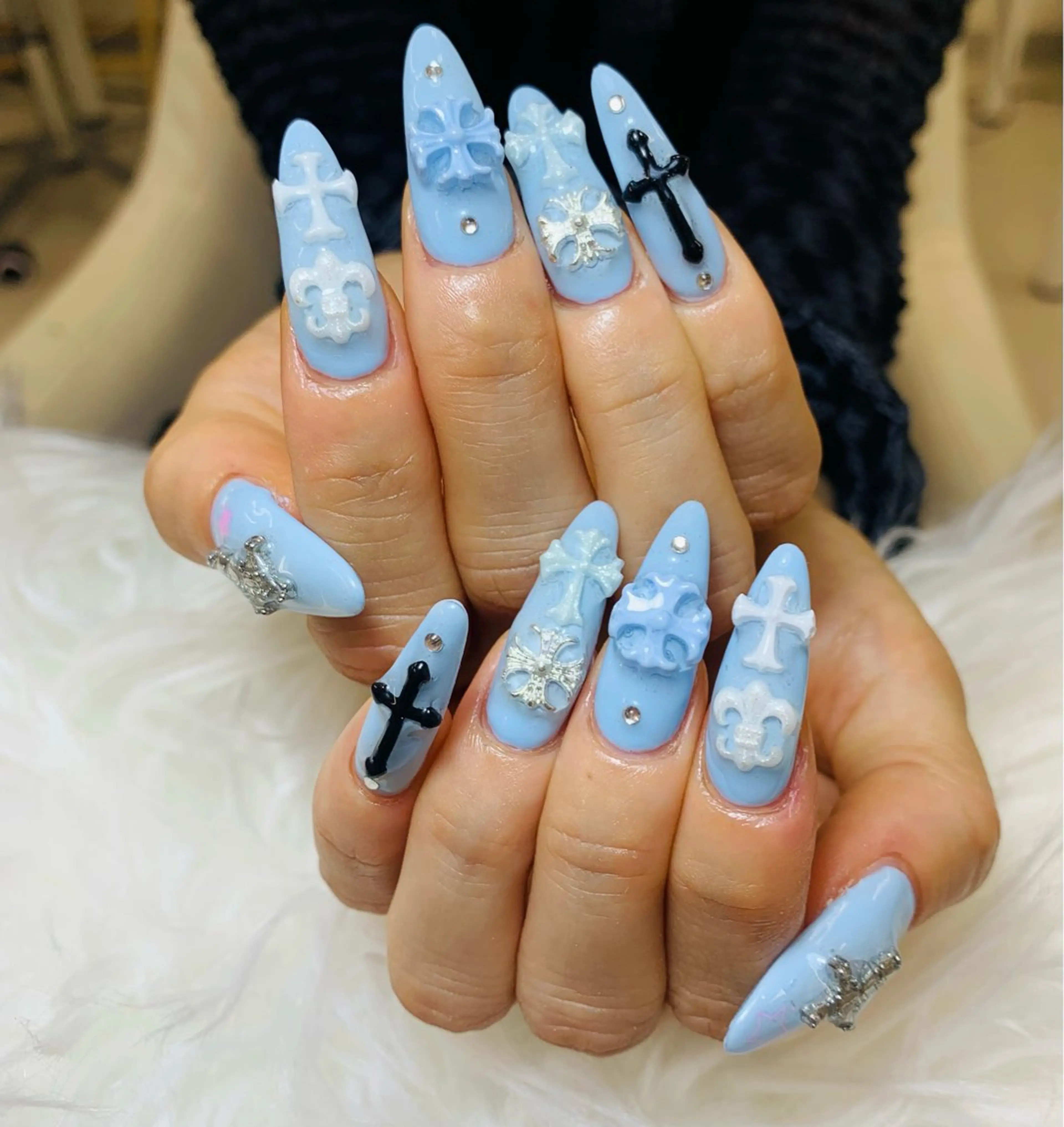 ネイル チークネイル 長さ出し フットネイル マグネットネイル 持ち込み ハンドネイル ANH NAIL ゴテゴテ専門店💎のネイルデザイン