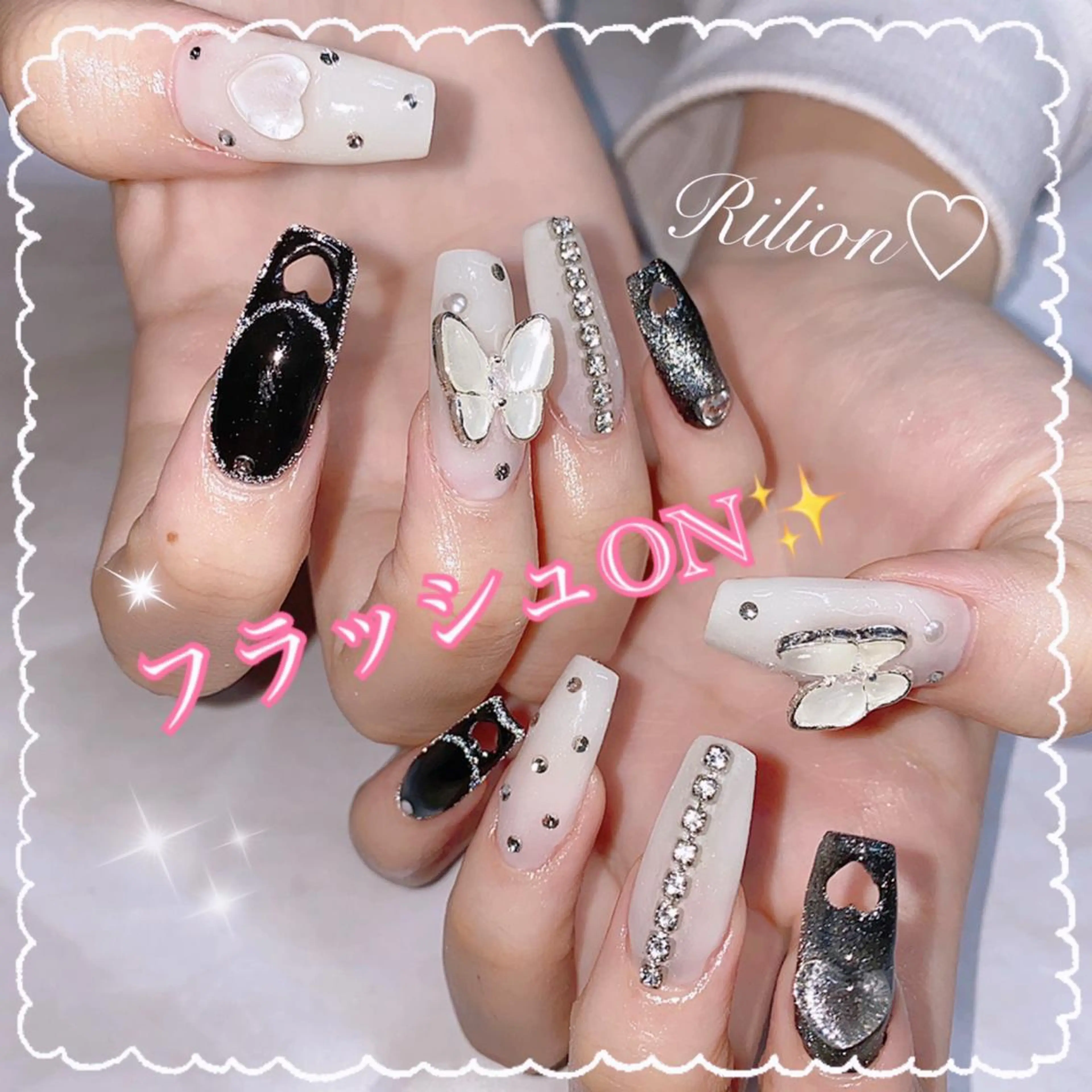 ネイル アートネイル 韓国ネイル RiLion💗 Risa🦋💜のネイルデザイン