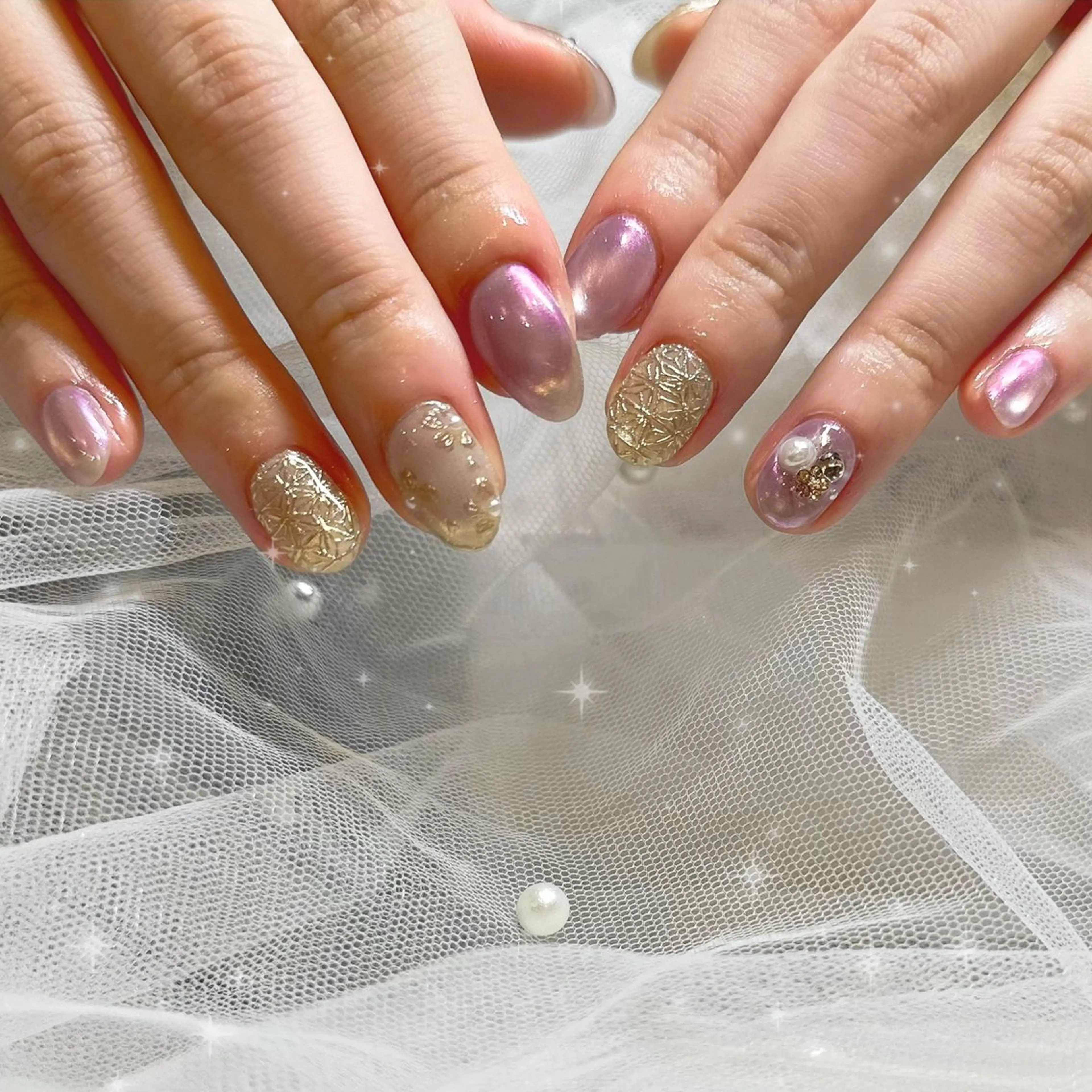 ネイル 成人式 ハンドネイル Karen 新宿のネイルデザイン