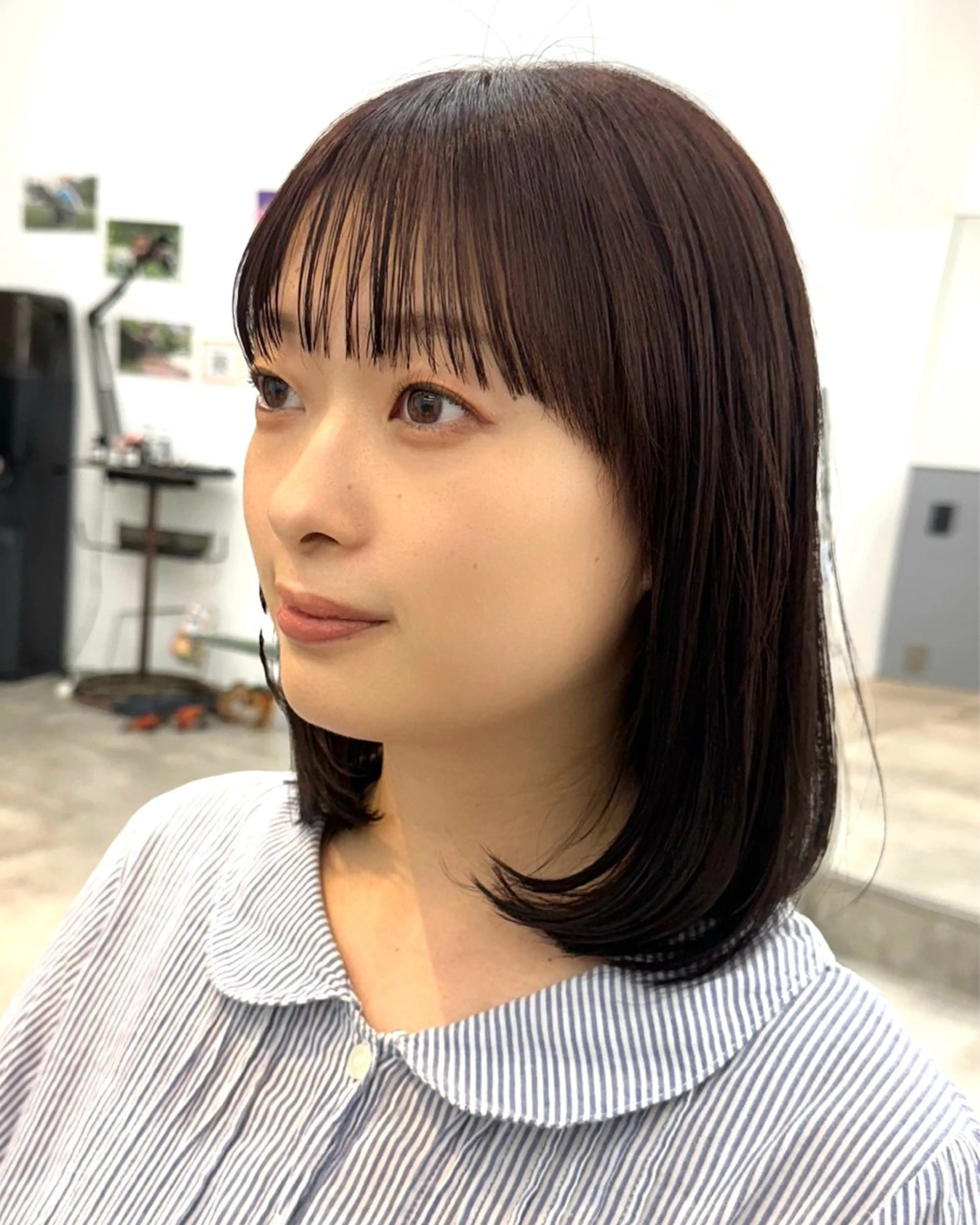 ミディアム カラー サイドバング カット トリートメント レイヤー🩰顔まわり /透明感/kanaのヘアスタイル