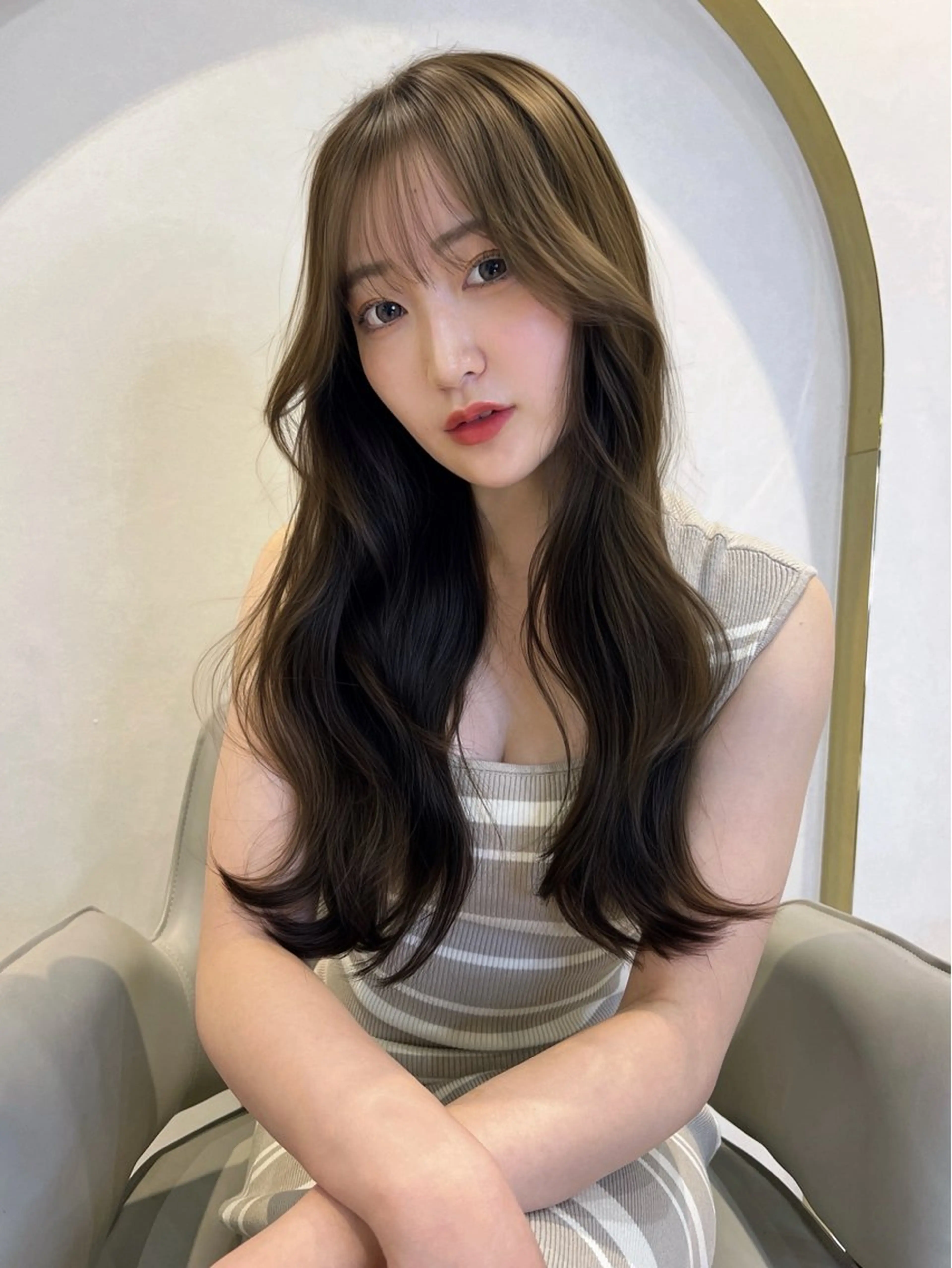 ロング カット ヘアカラー 小田裕也 チャンモリパーマのヘアスタイル