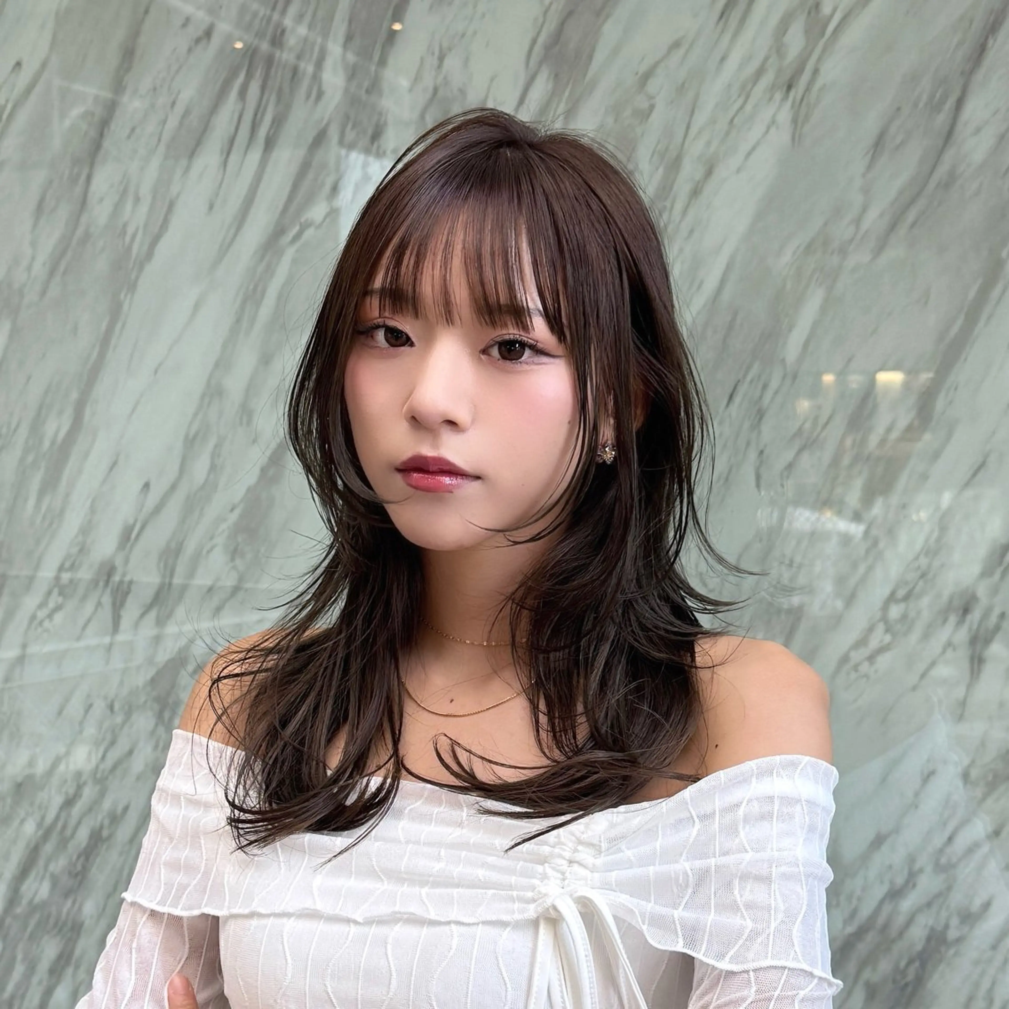 セミロング カラー ブラウンカラー 透明感カラー ハッシュカット 韓国風ヘア レイヤーカット カット トリートメント ハッシュカット/艶感 カラー/ユウキ✨のヘアスタイル