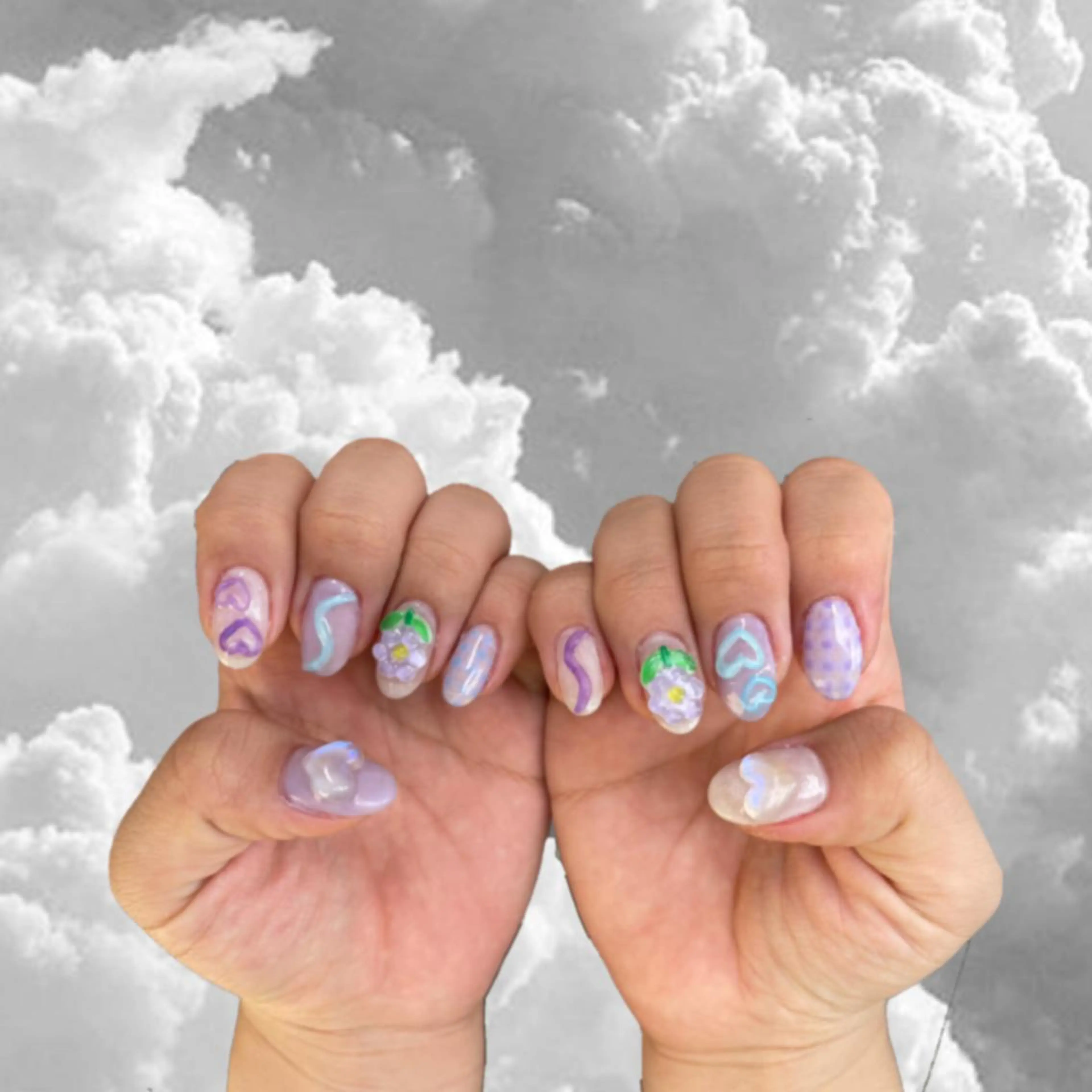 ネイル ハート 持ち込み デザインカラー 🎀REINA🎀のヘアスタイル