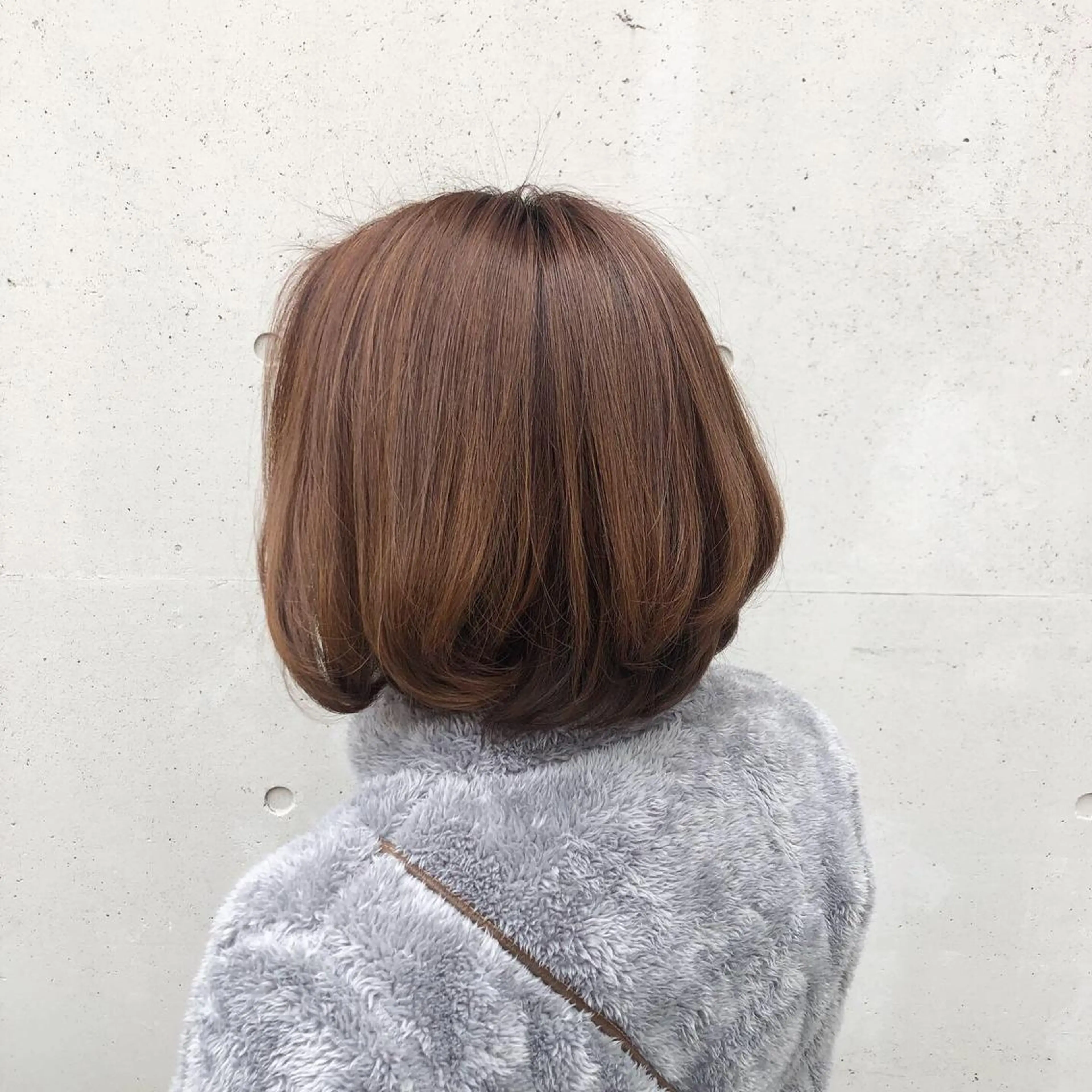 ミディアム カラー ヘアアレンジ ブラウンカラー オレンジ オレンジブラウン ボブ 韓国風ヘア カット ヘアカラー トリートメント 酸性縮毛矯正🧴韓国 レイヤー/髪質改善のヘアスタイル