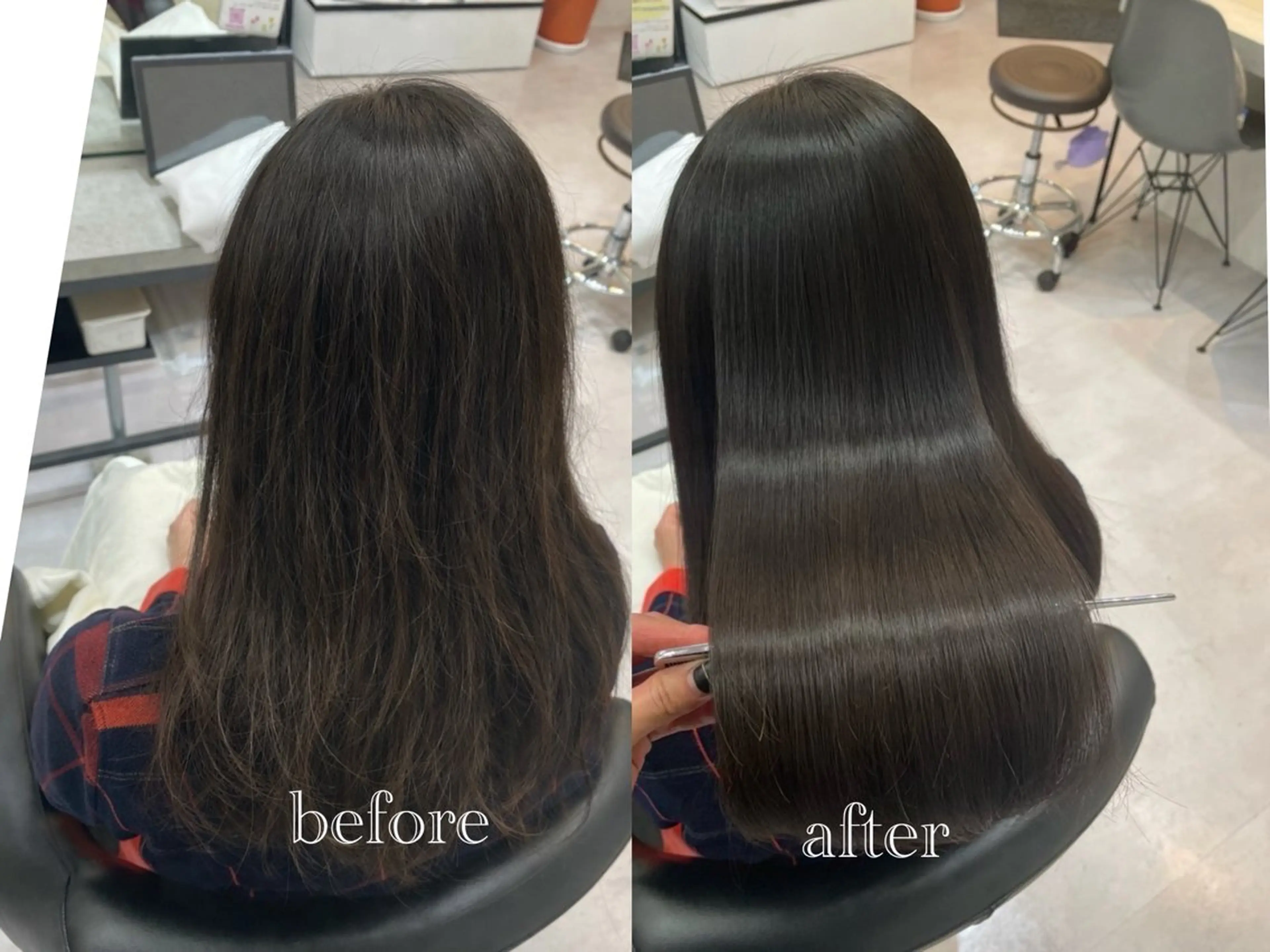 セミロング カラー ワンレンボブ ショートボブ ベージュカラー ブリーチ ケアブリーチ ヘアカラー トリートメント 🥀透明感カラー/ 髪質改善🥀ユイキのヘアスタイル