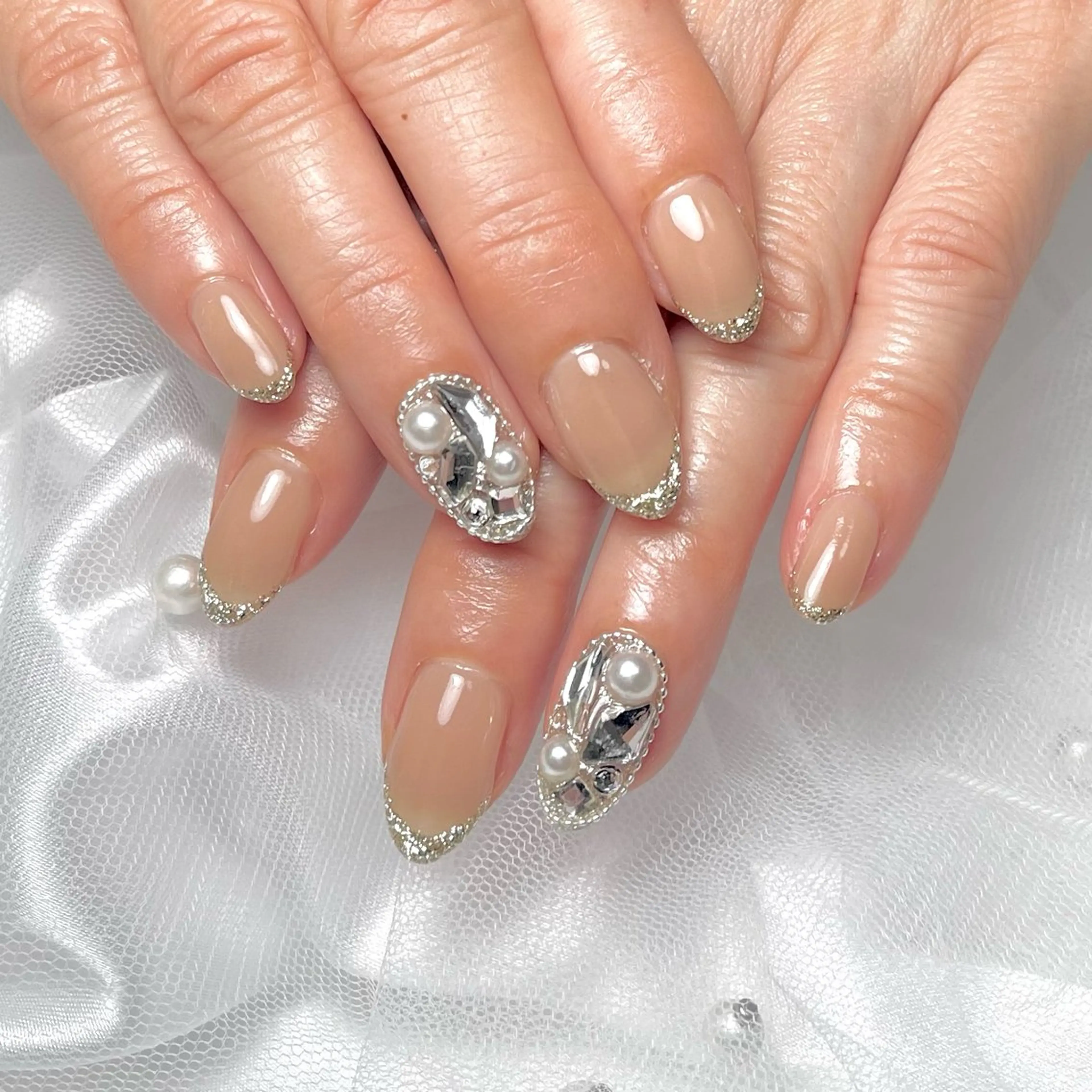 ネイル フレンチネイル ラメ(グリッター) COCO NAILのネイルデザイン