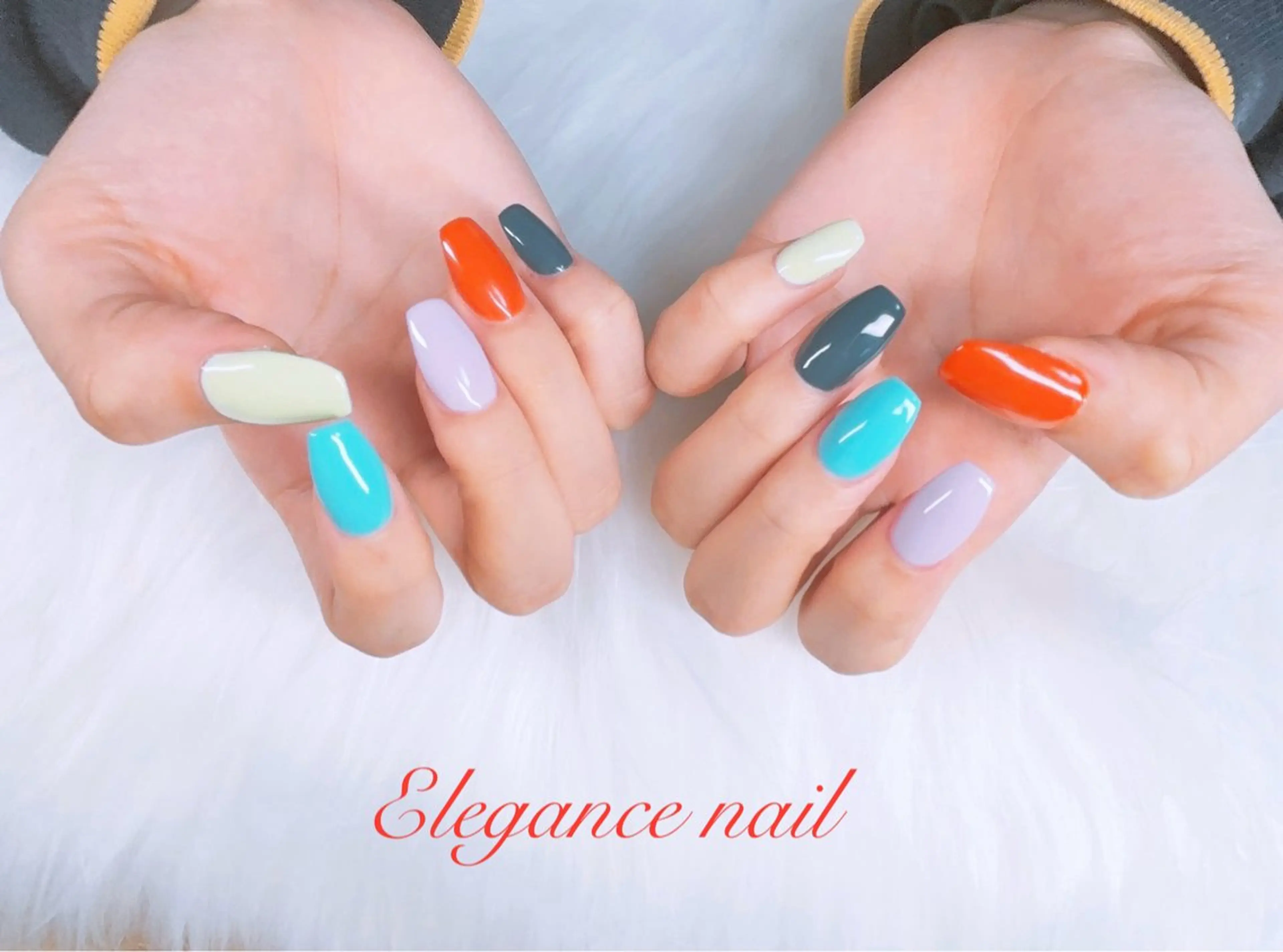 ネイル ワンカラーネイル ハンドネイル Elegance Nail本厚木店舗のネイルデザイン