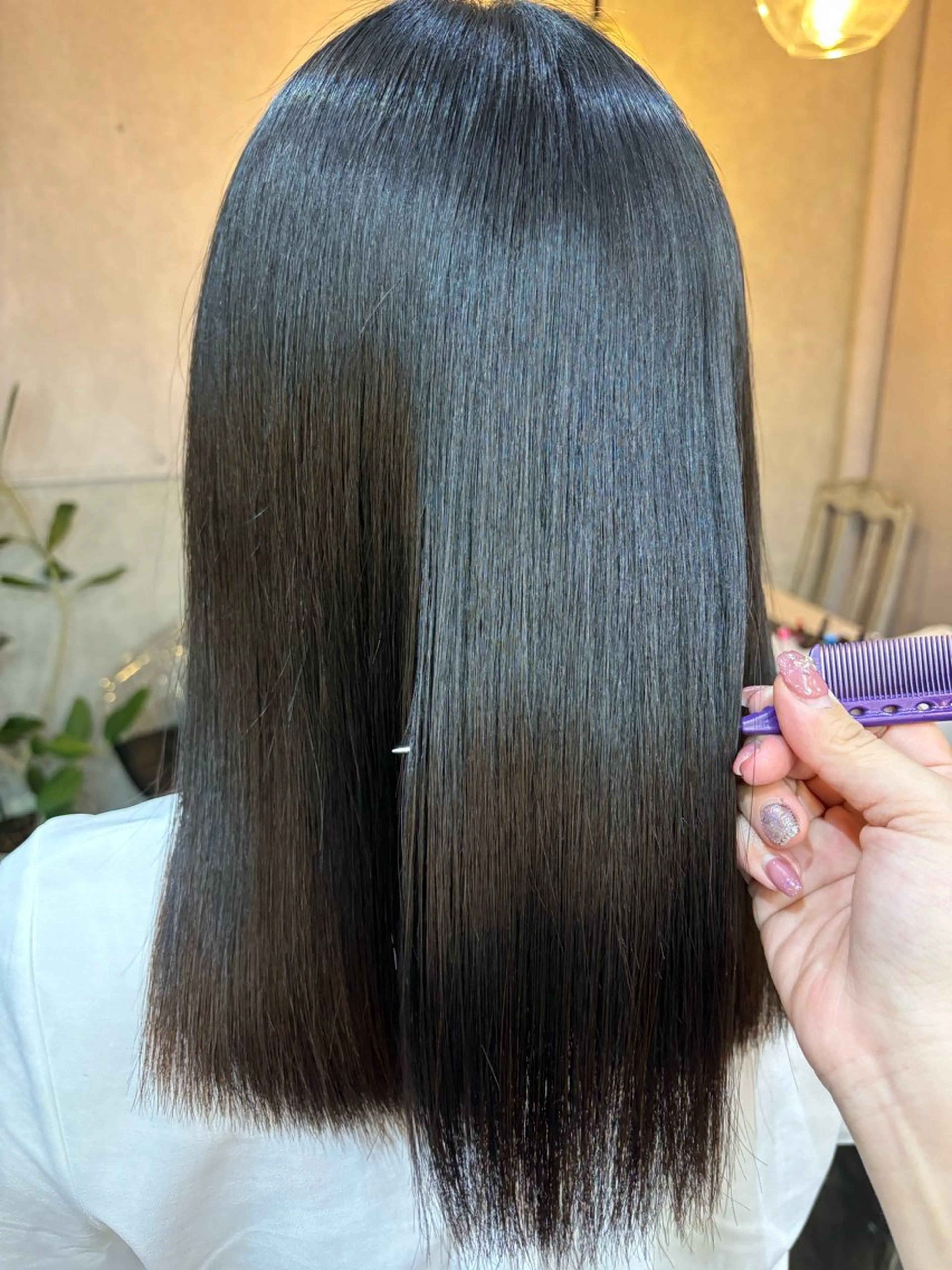 セミロング 髪質改善 トリートメント トリートメント 💜髪質改善/ 艶カラー/ミナ🩷のヘアスタイル