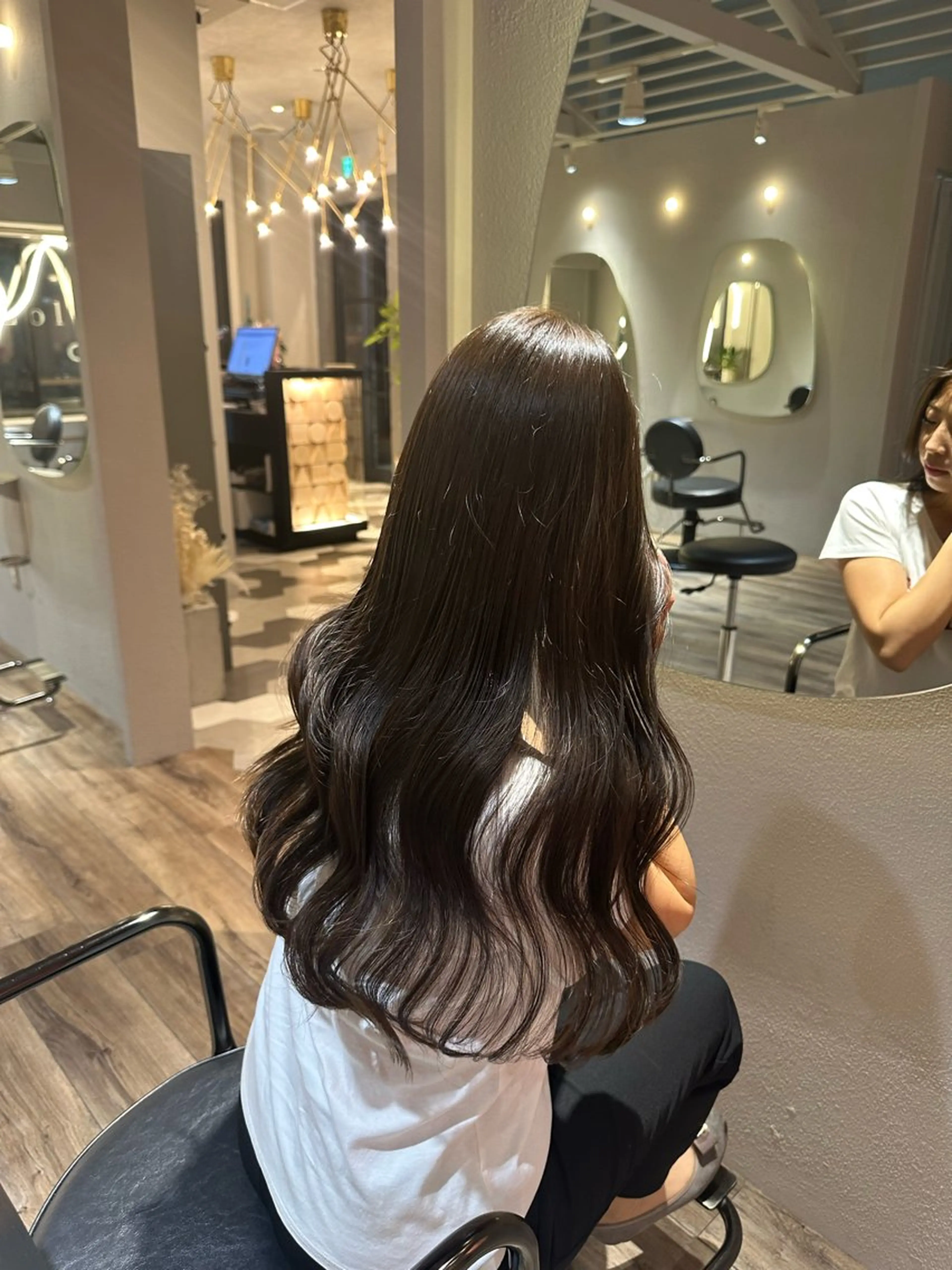 ロング カラー カット ヘアカラー 透け感オリーブ/レイ ヤーカット/KaHoのヘアスタイル