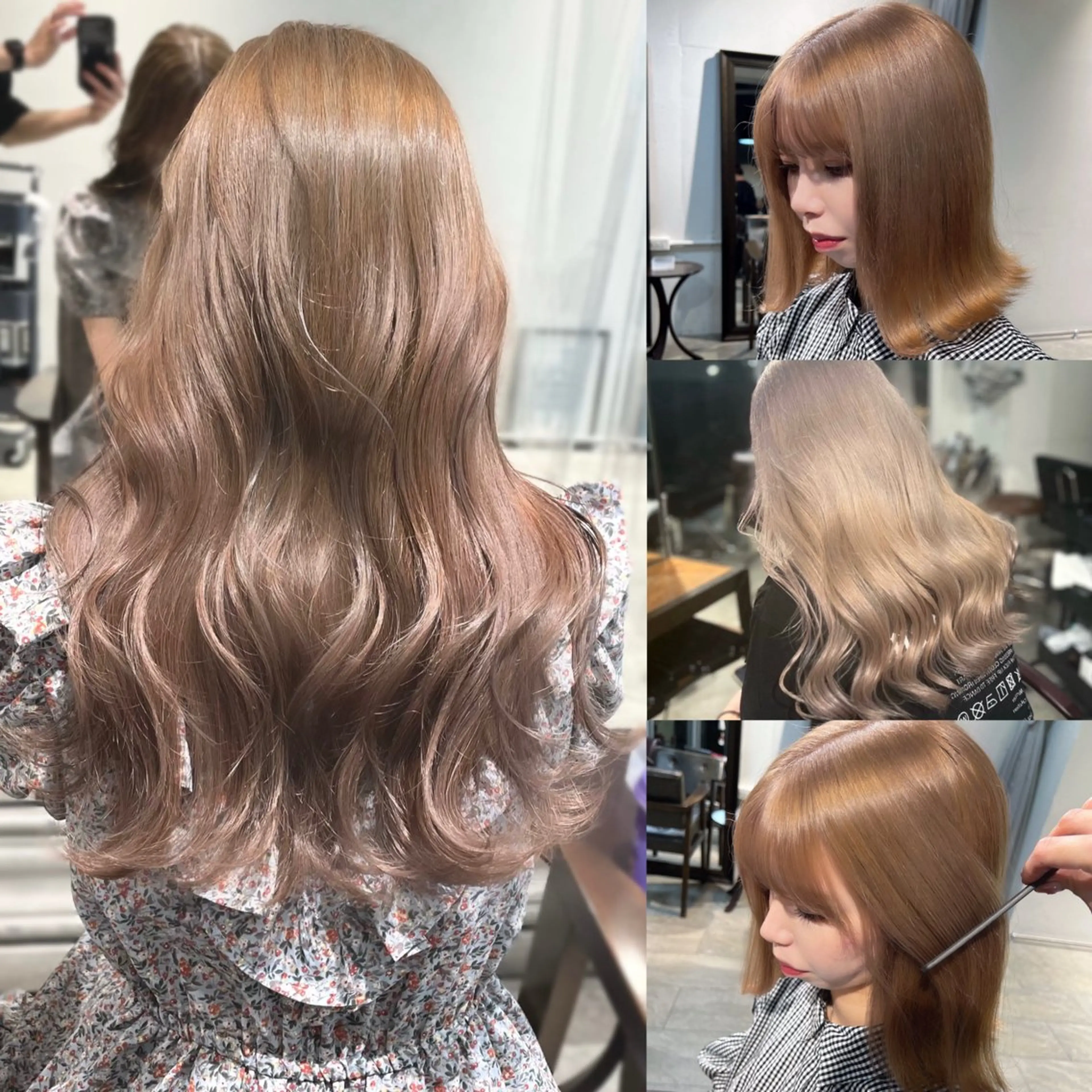 ロング カラー ヘアアレンジ ヘアカラー トリートメント ヘアセット 🎀ハイトーン・艶 カラー HANA🎀のヘアスタイル