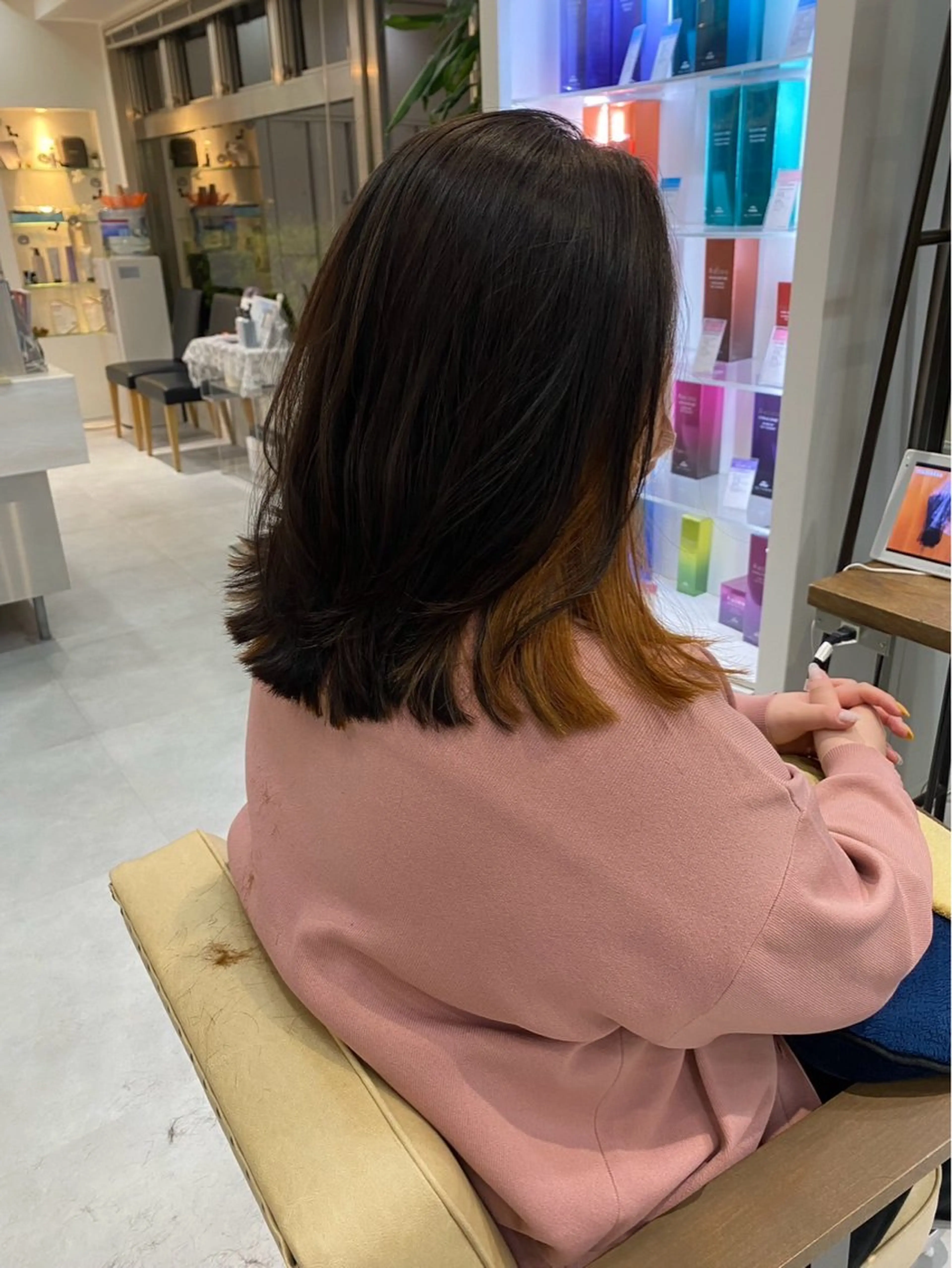 ミディアム カラー デザインカラー/新百 合ヶ丘/erenaのヘアスタイル