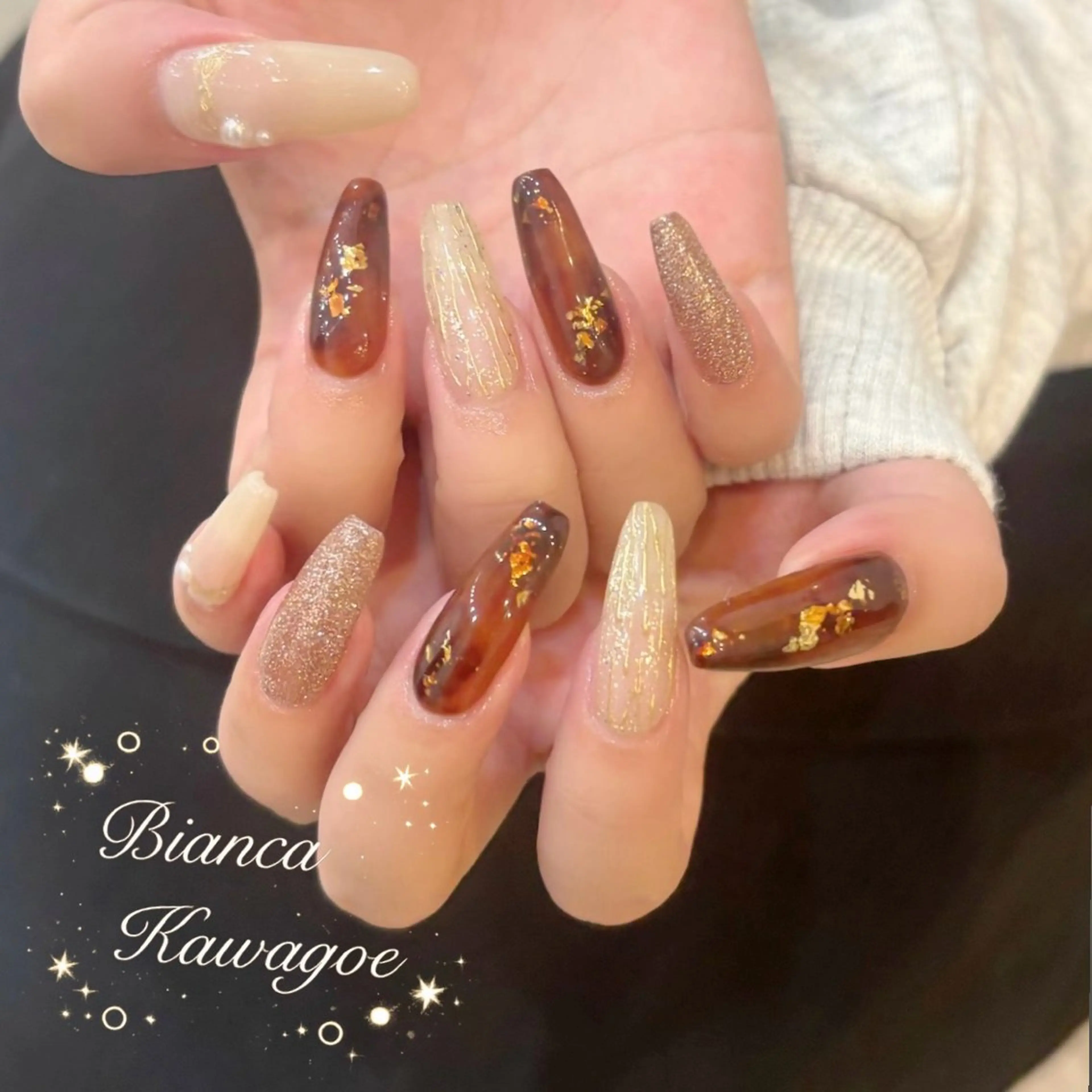 ネイル べっ甲ネイル ハンドネイル Bianca川越店 🌸Satoのネイルデザイン