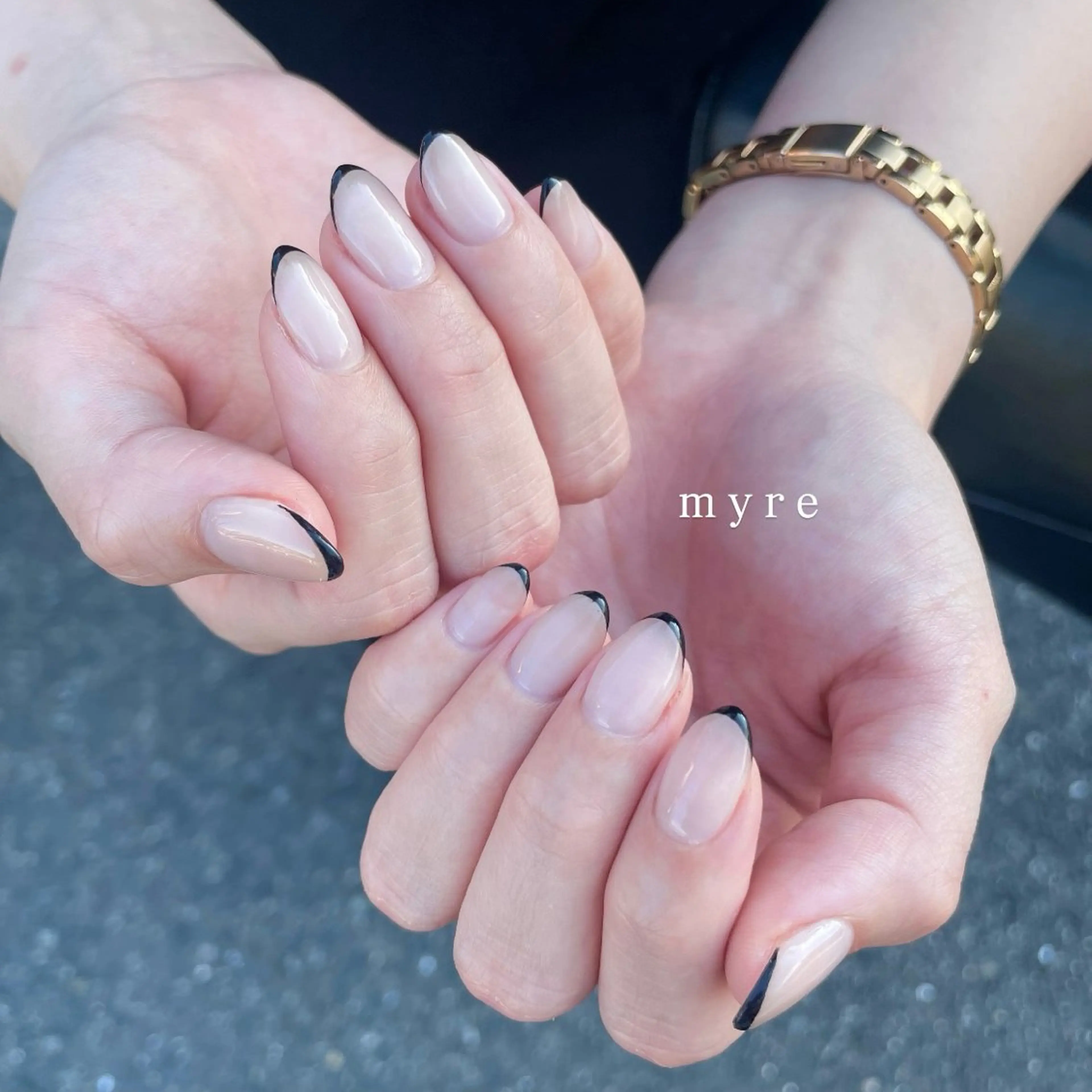 ネイル フレンチネイル 持ち込み nail salon myreのネイルデザイン