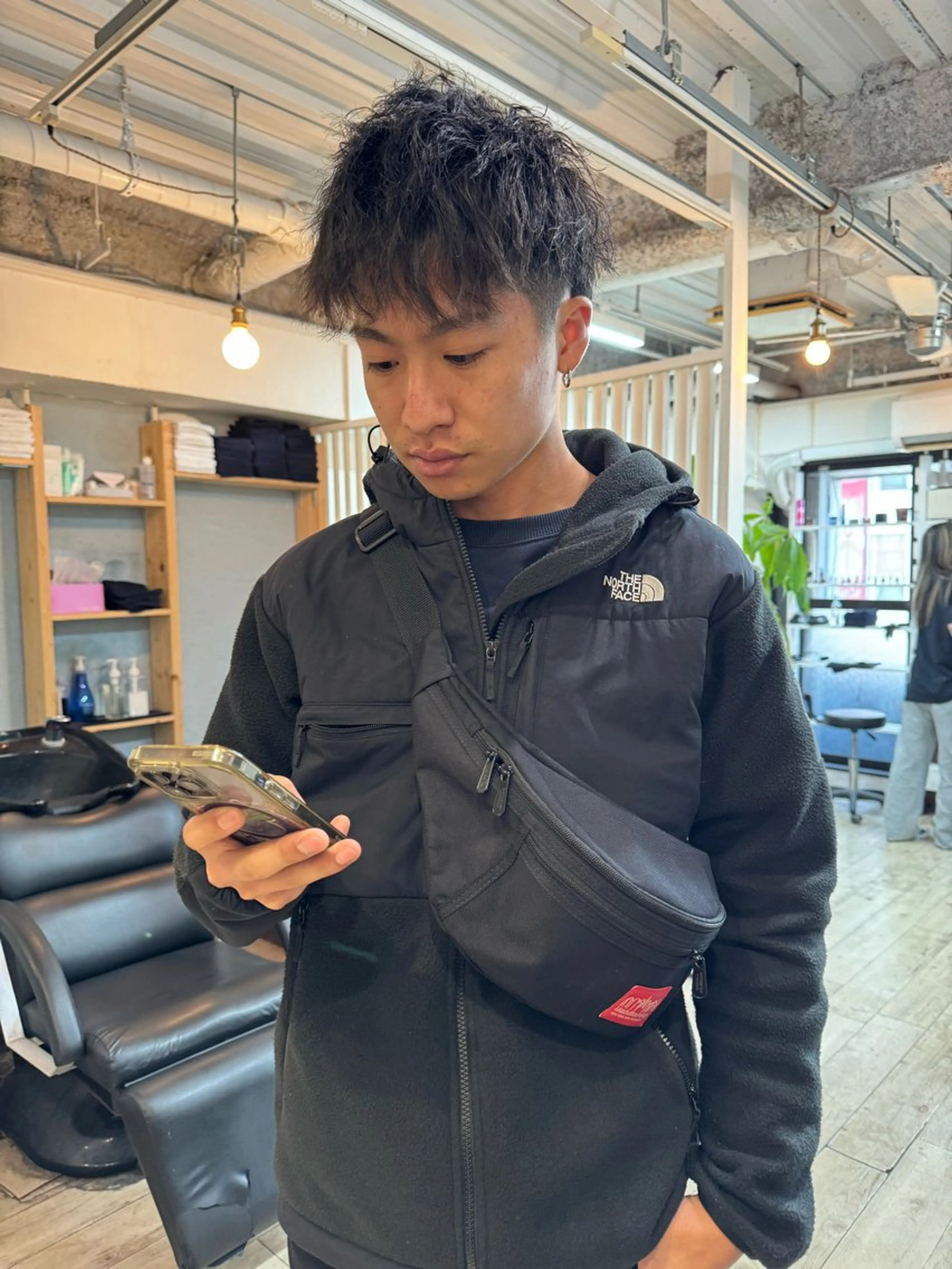 カラー パーマ メンズ アップバング センターパート マッシュ メンズパーマ スパイキーショート 【池袋/スパイキー ショート】ⓝⓘⓜⓤのヘアスタイル