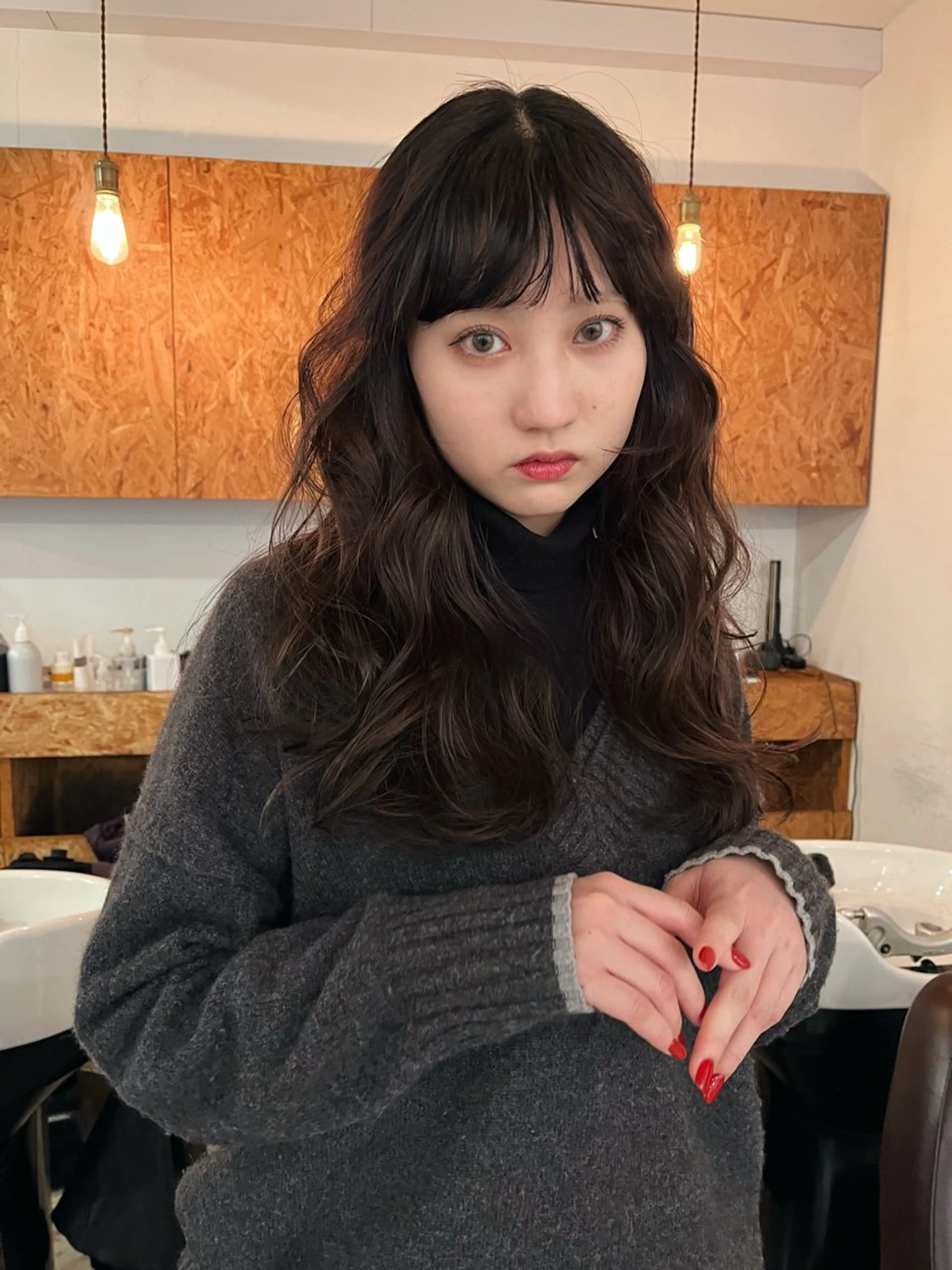 ロング パーマ カット パーマ 暖色/パーマ 🌼クニトウメイのヘアスタイル