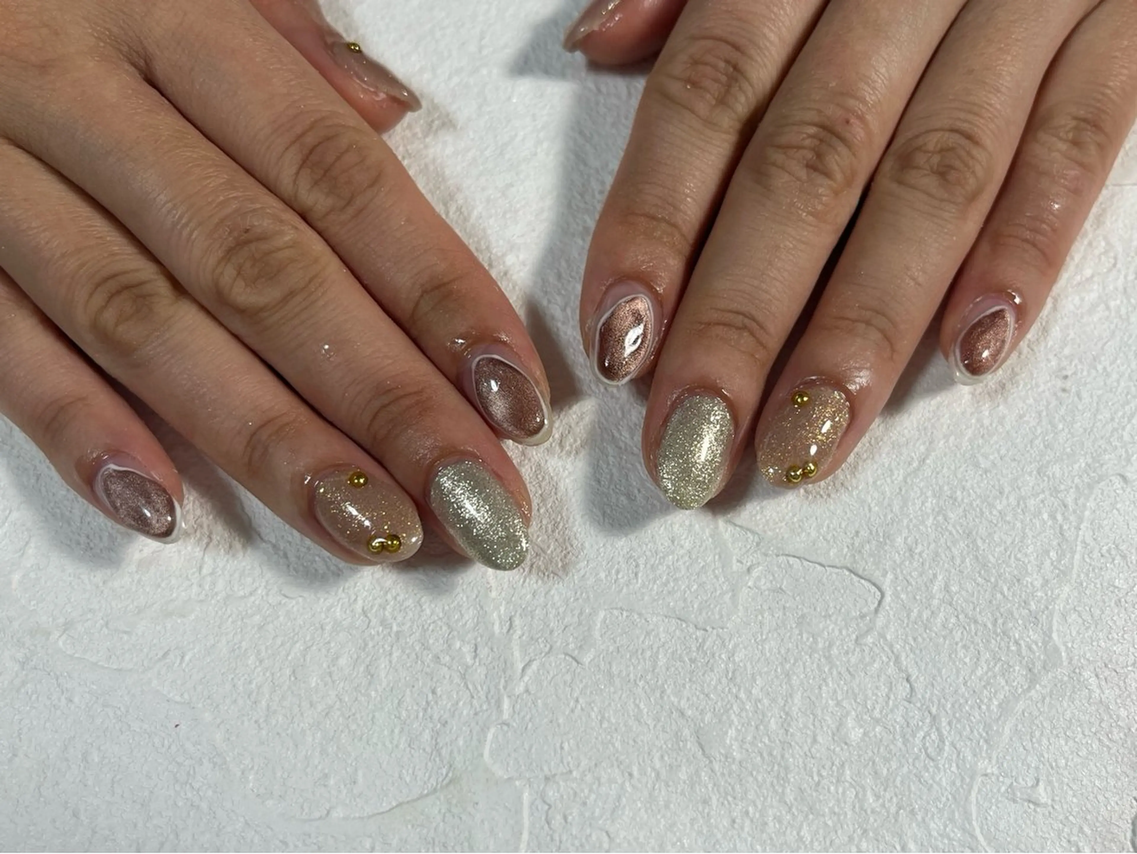 ネイル オーロラネイル フットネイル フレンチネイル ジェルネイル 韓国ネイル ハンドネイル kiki nail たまプラーザのネイルデザイン