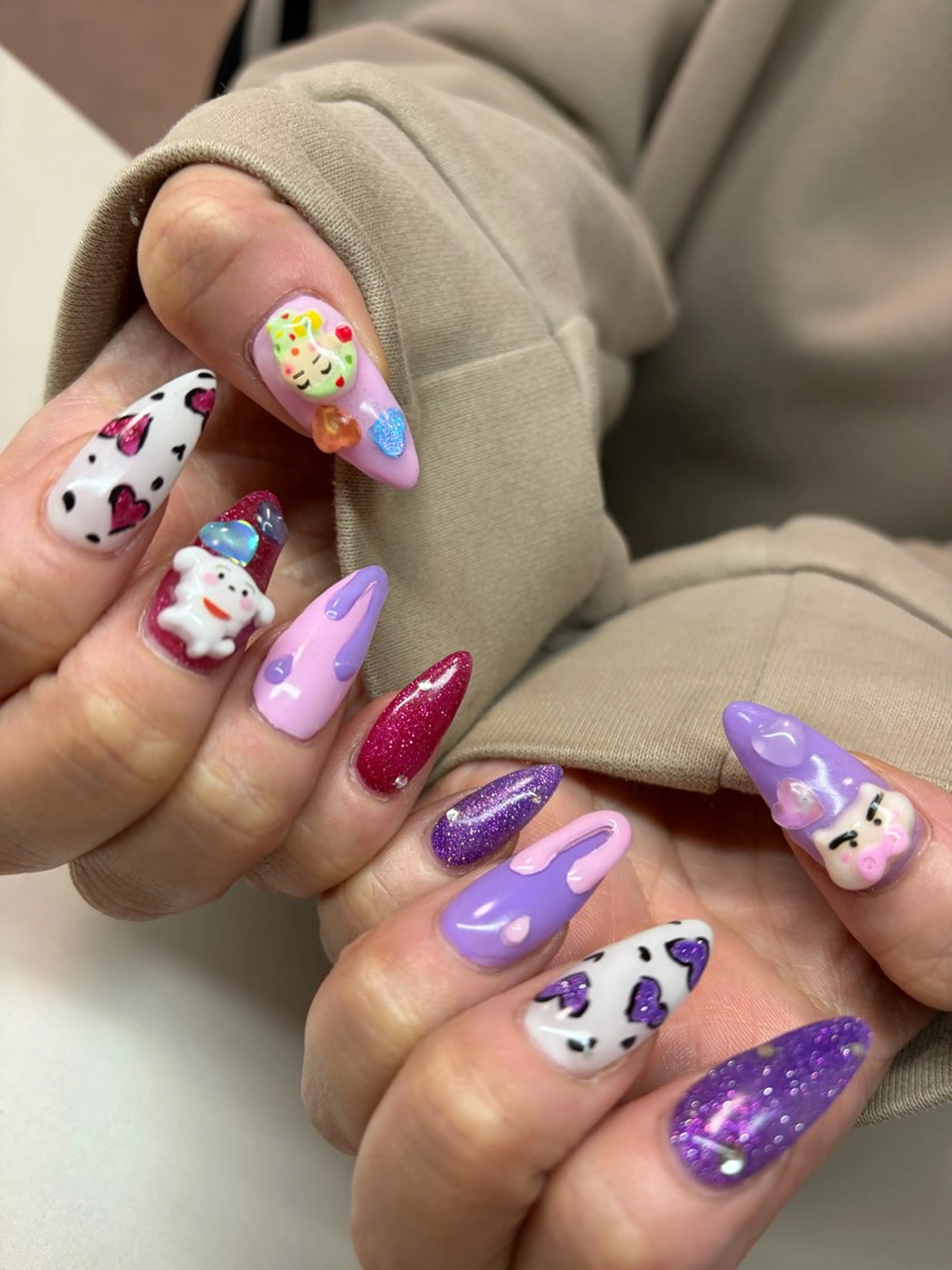 ロング Fuu ネイル/よもぎ蒸しのネイルデザイン