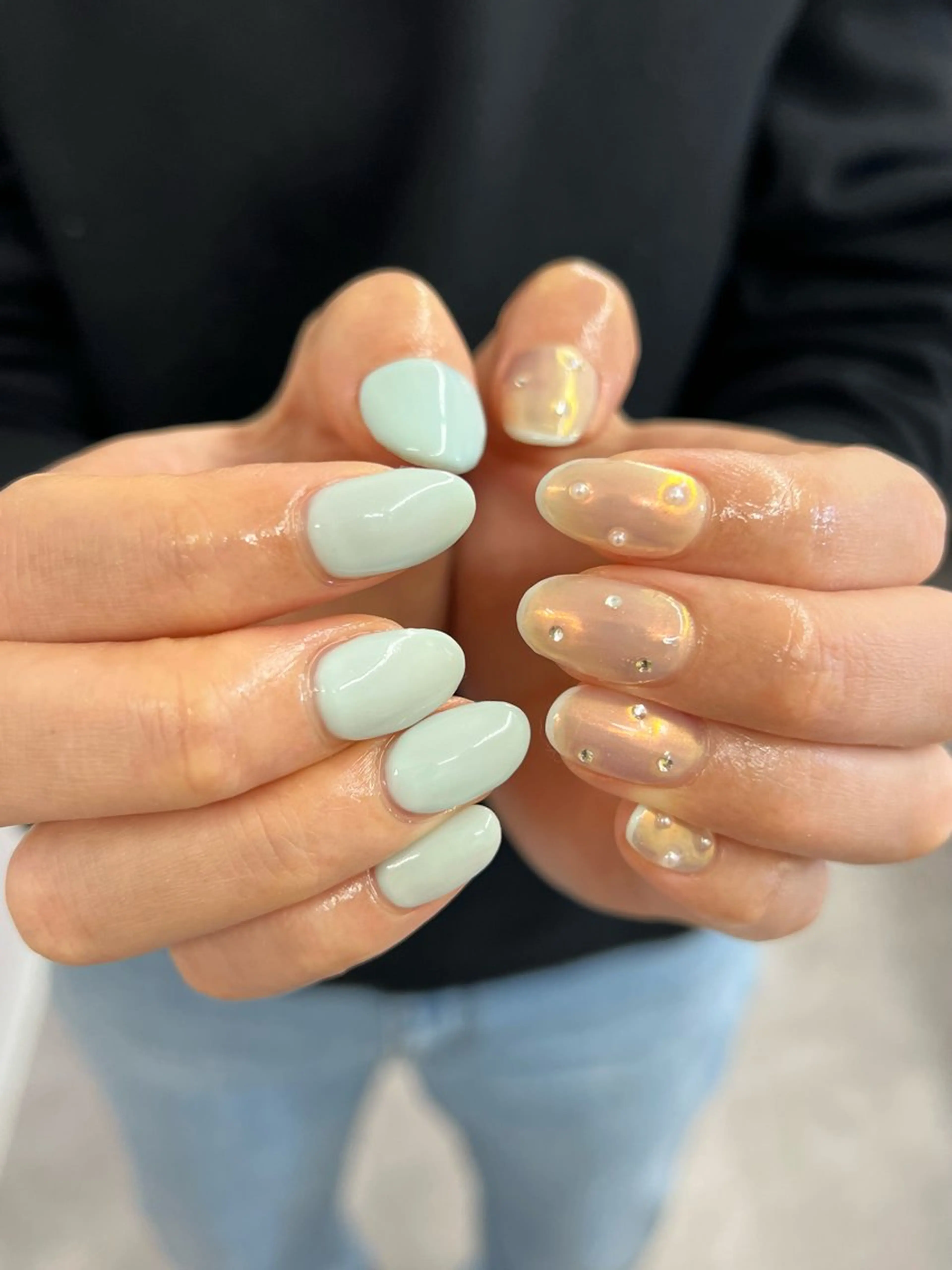 ネイル オーロラネイル ジェルネイル マグネットネイル ニュアンスネイル ワンカラーネイル ハンドネイル ハンドケア Bana_ Nailのネイルデザイン