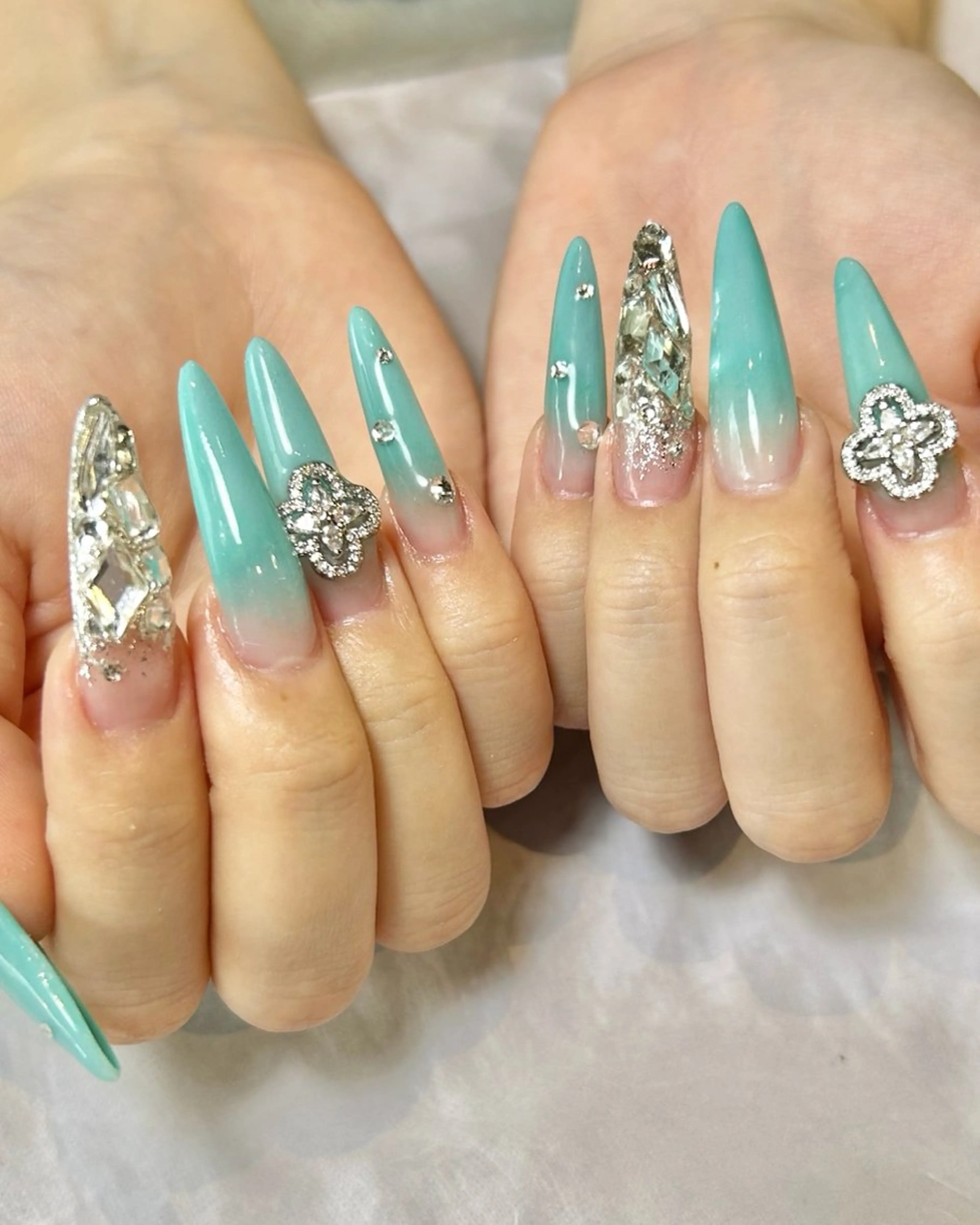 ネイル ブルー 持ち込み ハンドネイル Reflection marikoのネイルデザイン