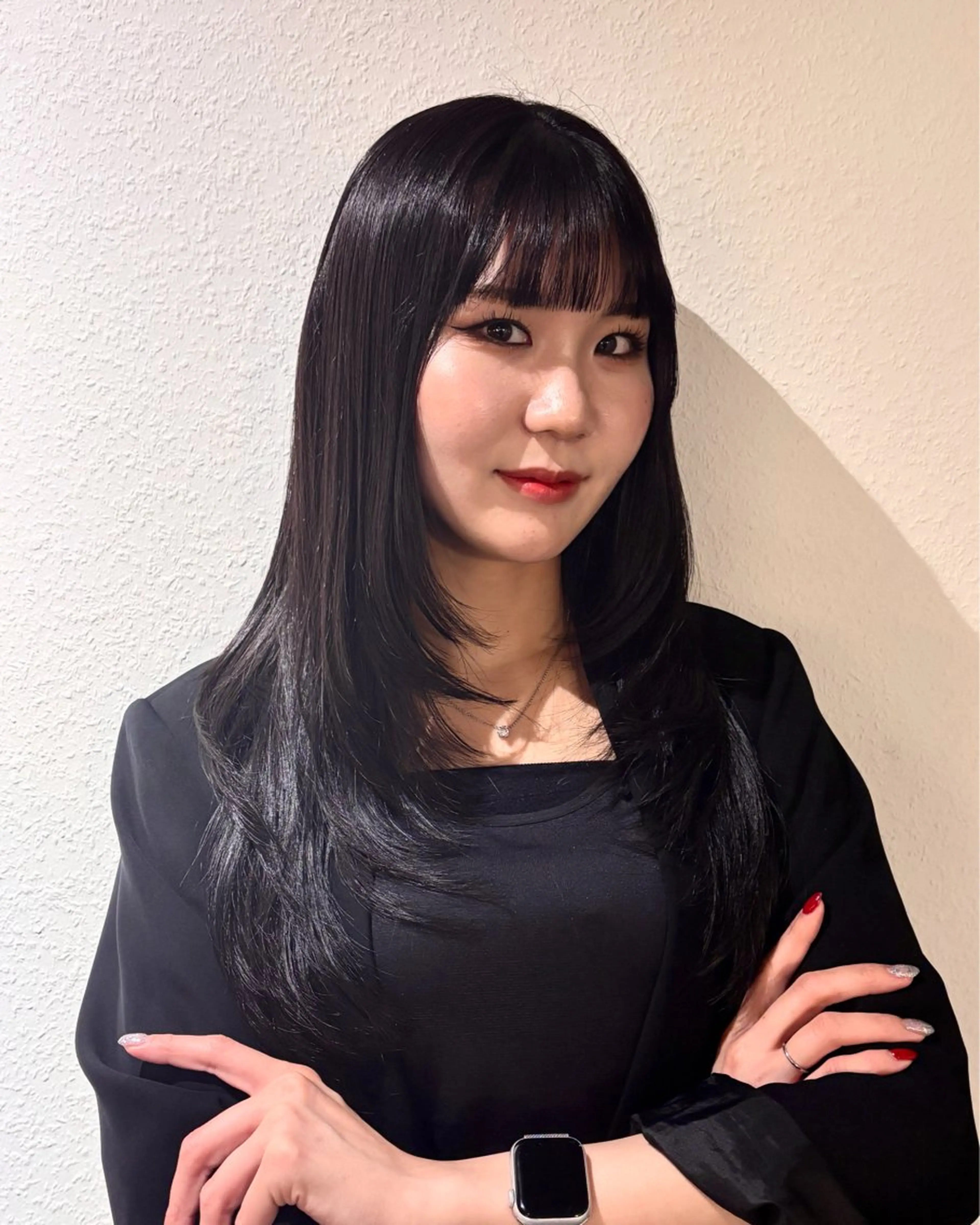 ロング レイヤーカット 🌟デザインカラー 久保悠那のヘアスタイル