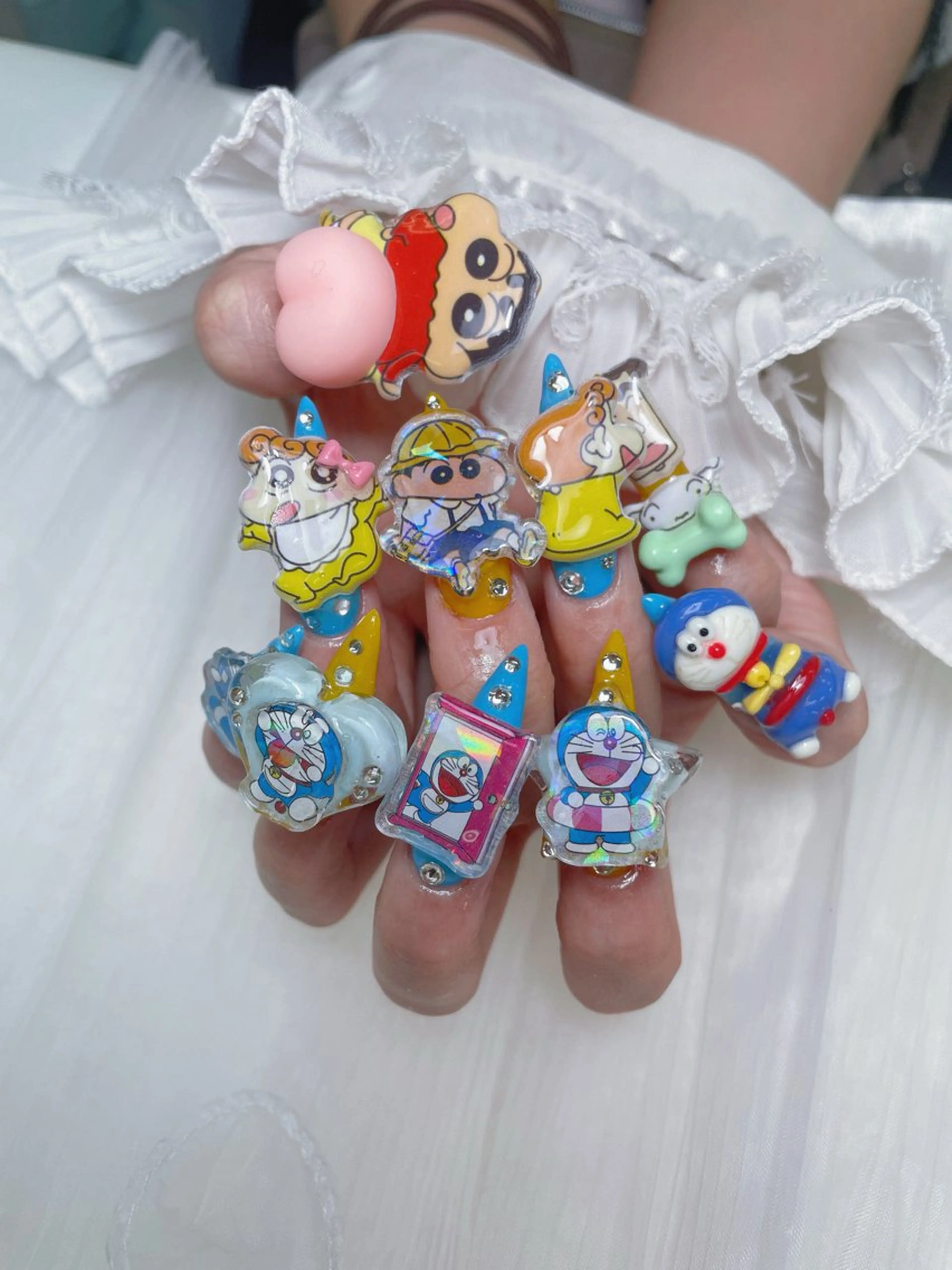 ネイル クリアネイル ロングネイル マグネットネイル 大理石ネイル(マーブル) 持ち込み ハンドネイル princess👑 木戸　唯のネイルデザイン