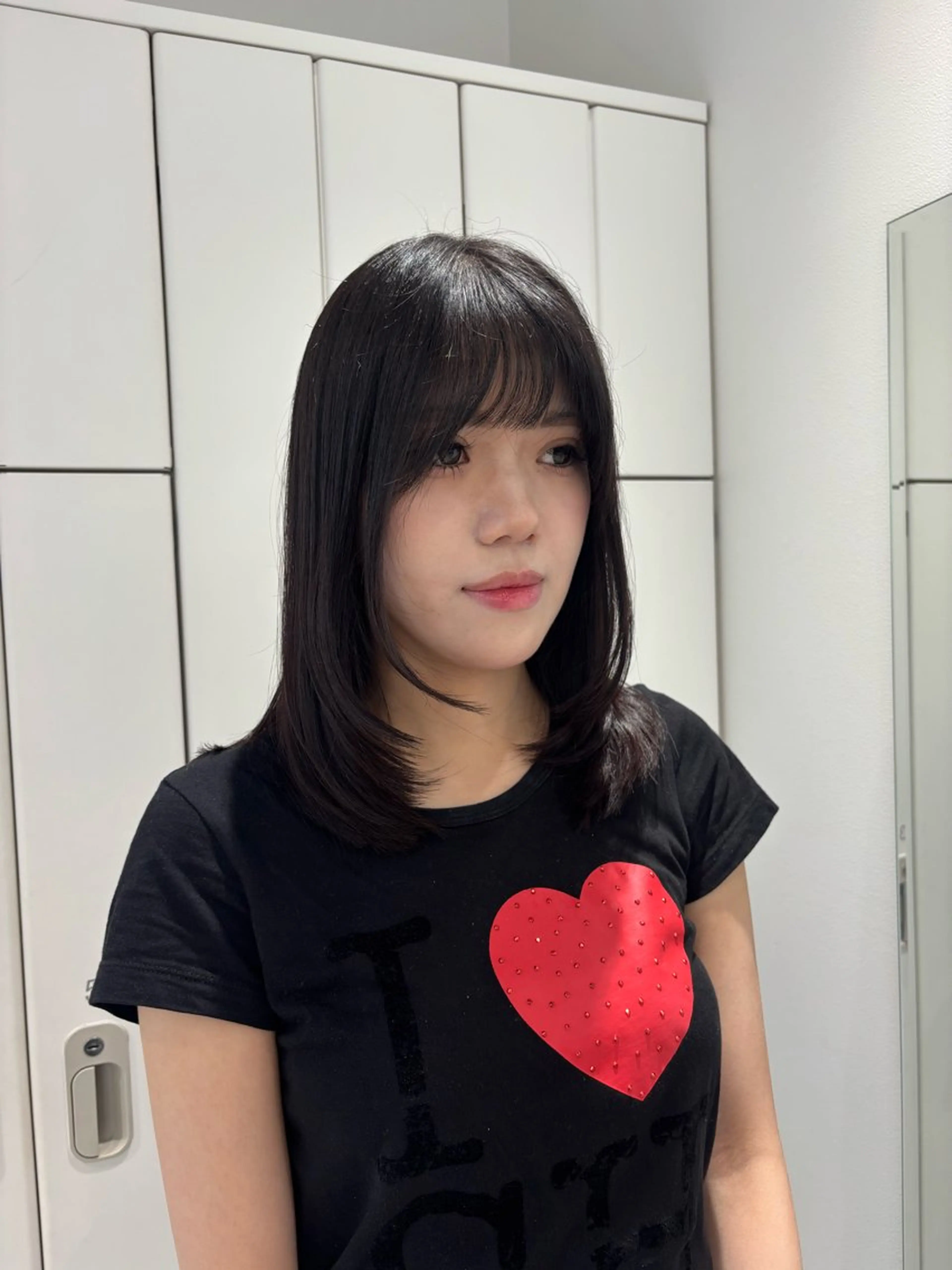 ミディアム レイヤーカット ヘアカラー トリートメント 艶髪໒꒱／透明感 カラー🍀_そら🪽のヘアスタイル