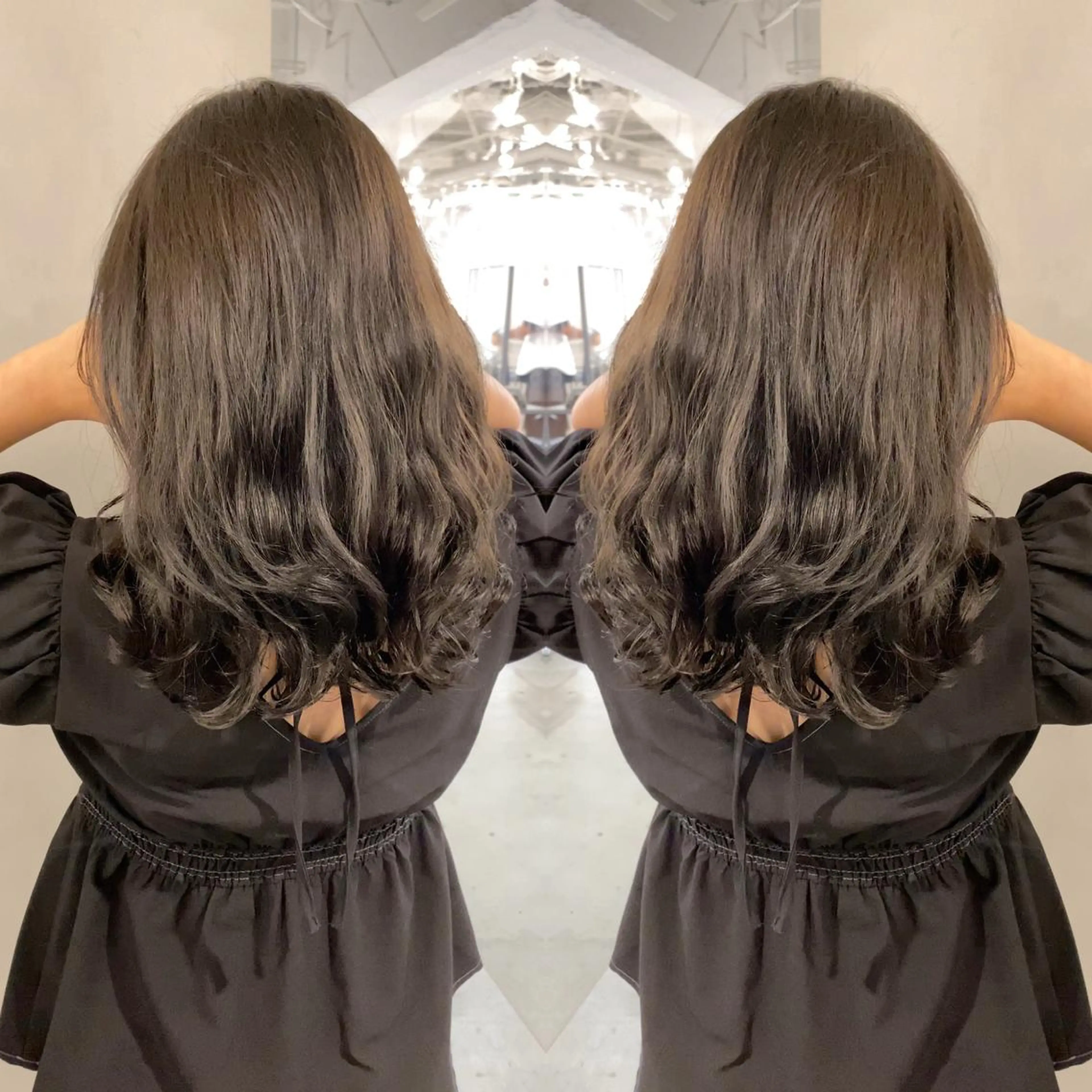 ミディアム カラー パーマ ミディアムパーマ 韓国風ヘア カット ヘアカラー パーマ トリートメント レイヤーカットのプロ 大人ヘア宮森貴志のヘアスタイル