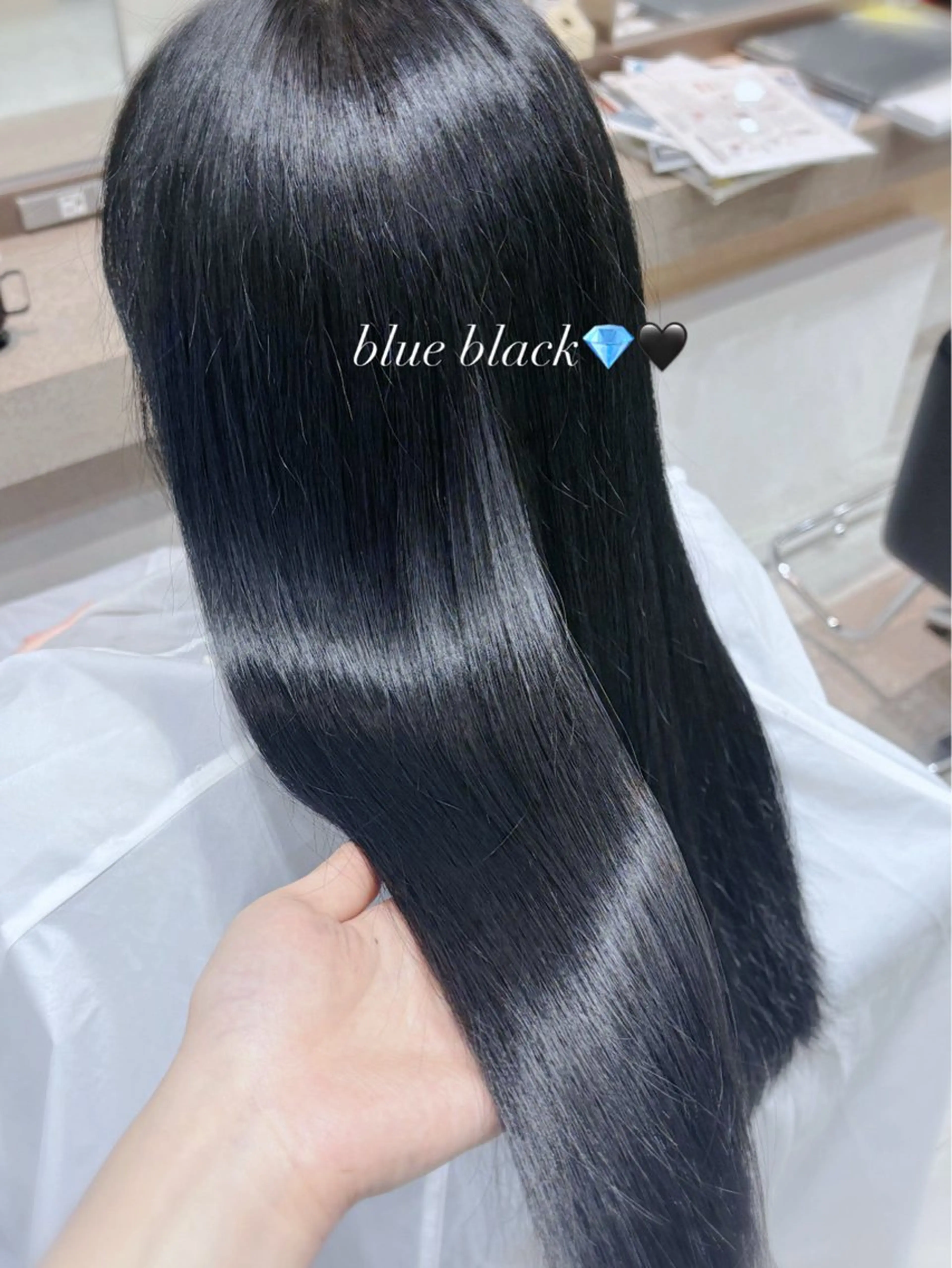 ロング カラー 黒髪 ブルーカラー ブルーブラック SAAYA/板橋/ モデル募集中🎀のヘアスタイル