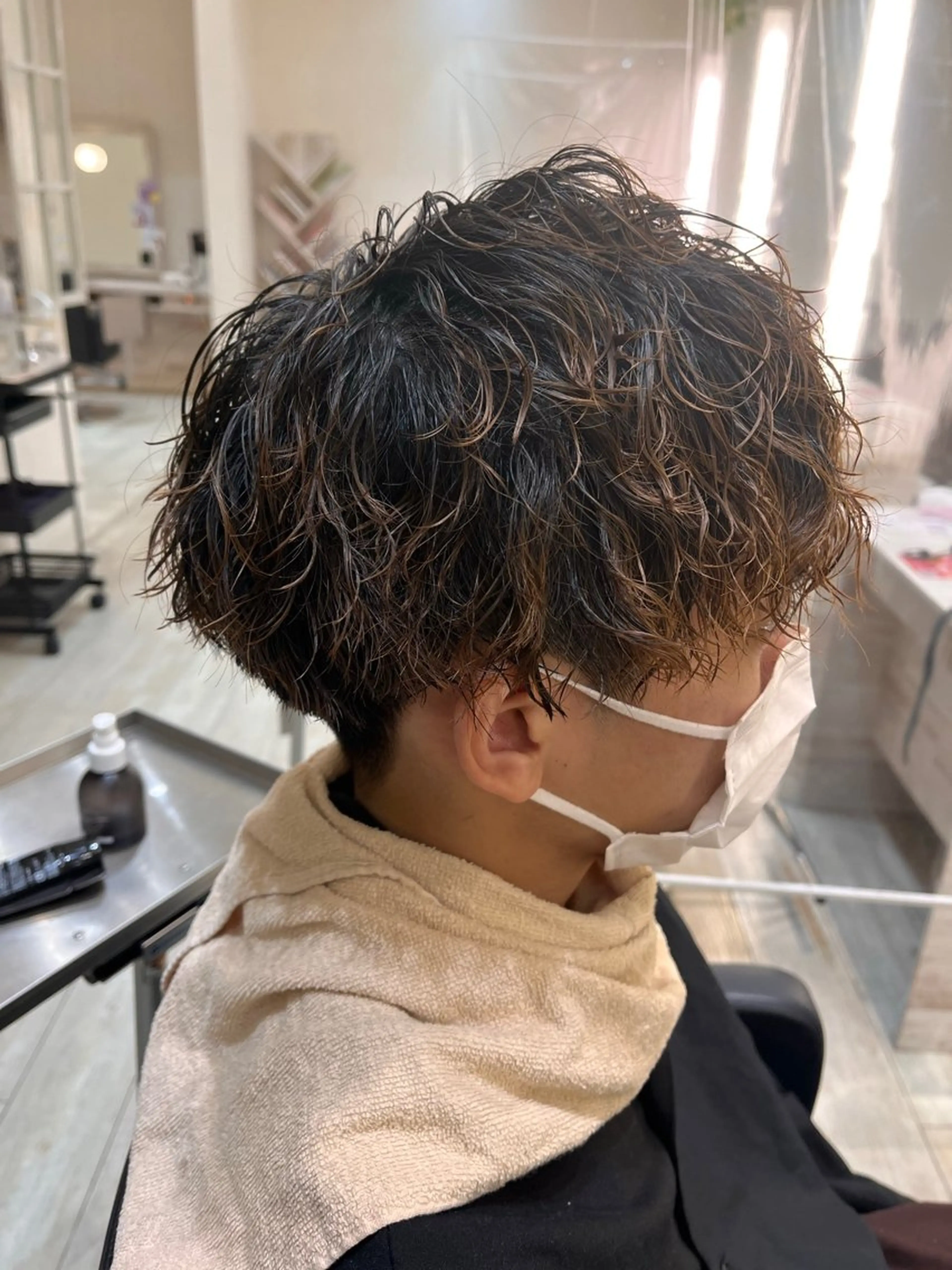 パーマ メンズ カット パーマ メンズパーマ 国安晃平のヘアスタイル