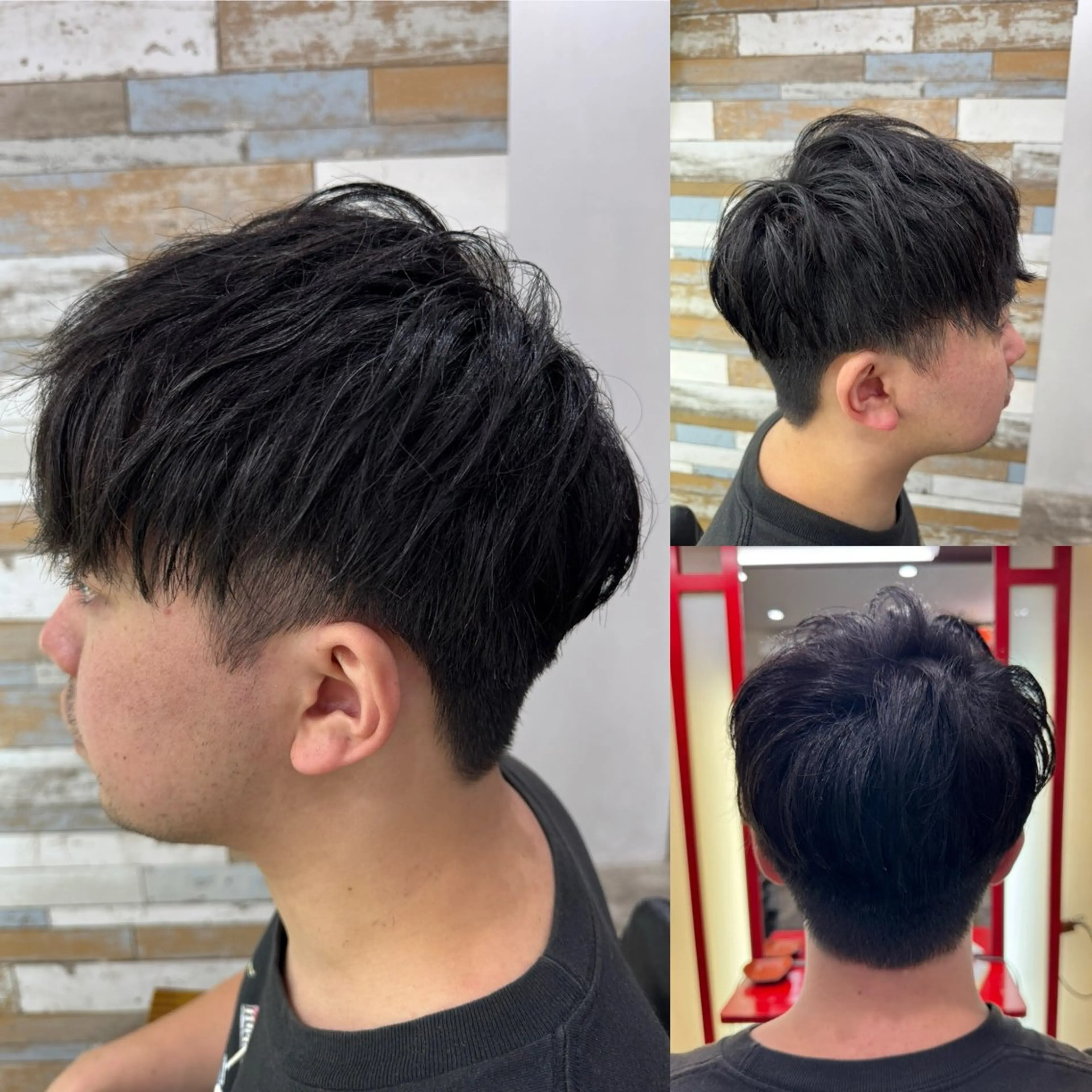 ショート パーマ メンズ マッシュ 看板犬がお出迎え◎ 初めてでも安心◎のヘアスタイル