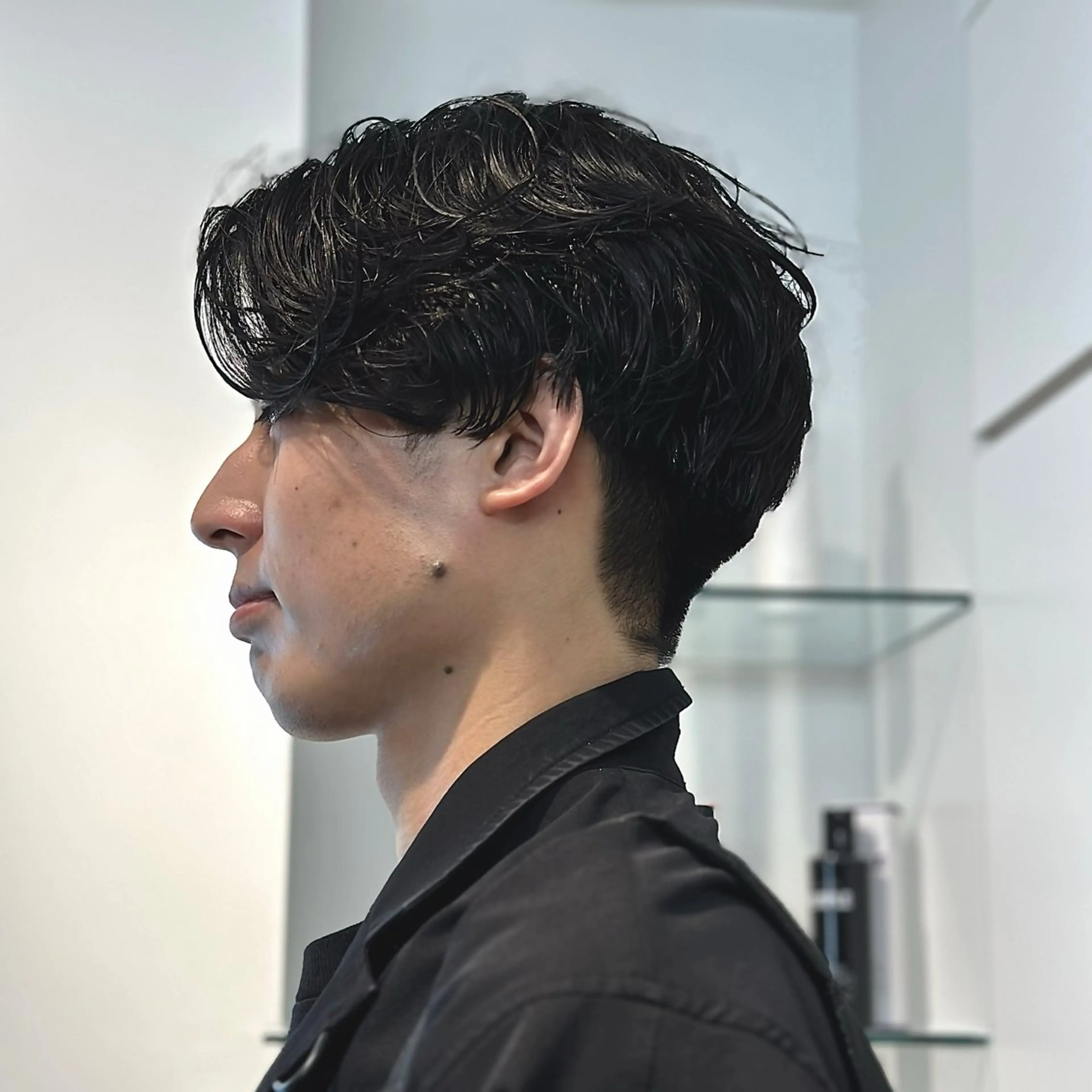 ショート パーマ メンズ アップバング ダウンパーマ メンズパーマ メンズツイストパーマ 刈り上げ カット 朝楽メンズパーマ 🥇メンズカット吉田のヘアスタイル