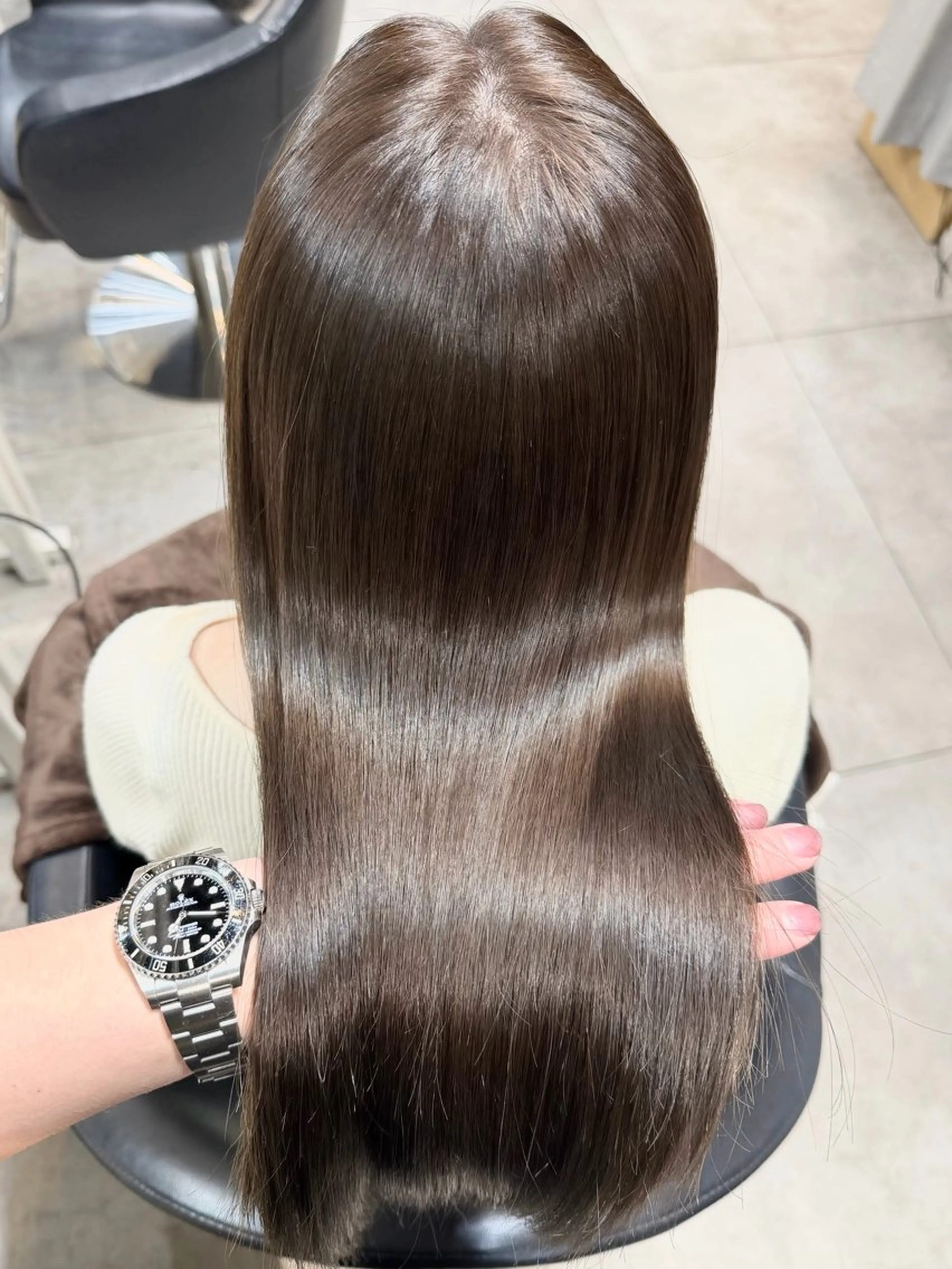 セミロング カット ヘアカラー トリートメント ✨透明感カラー/縮毛 恵比寿HAYATO✨のヘアスタイル