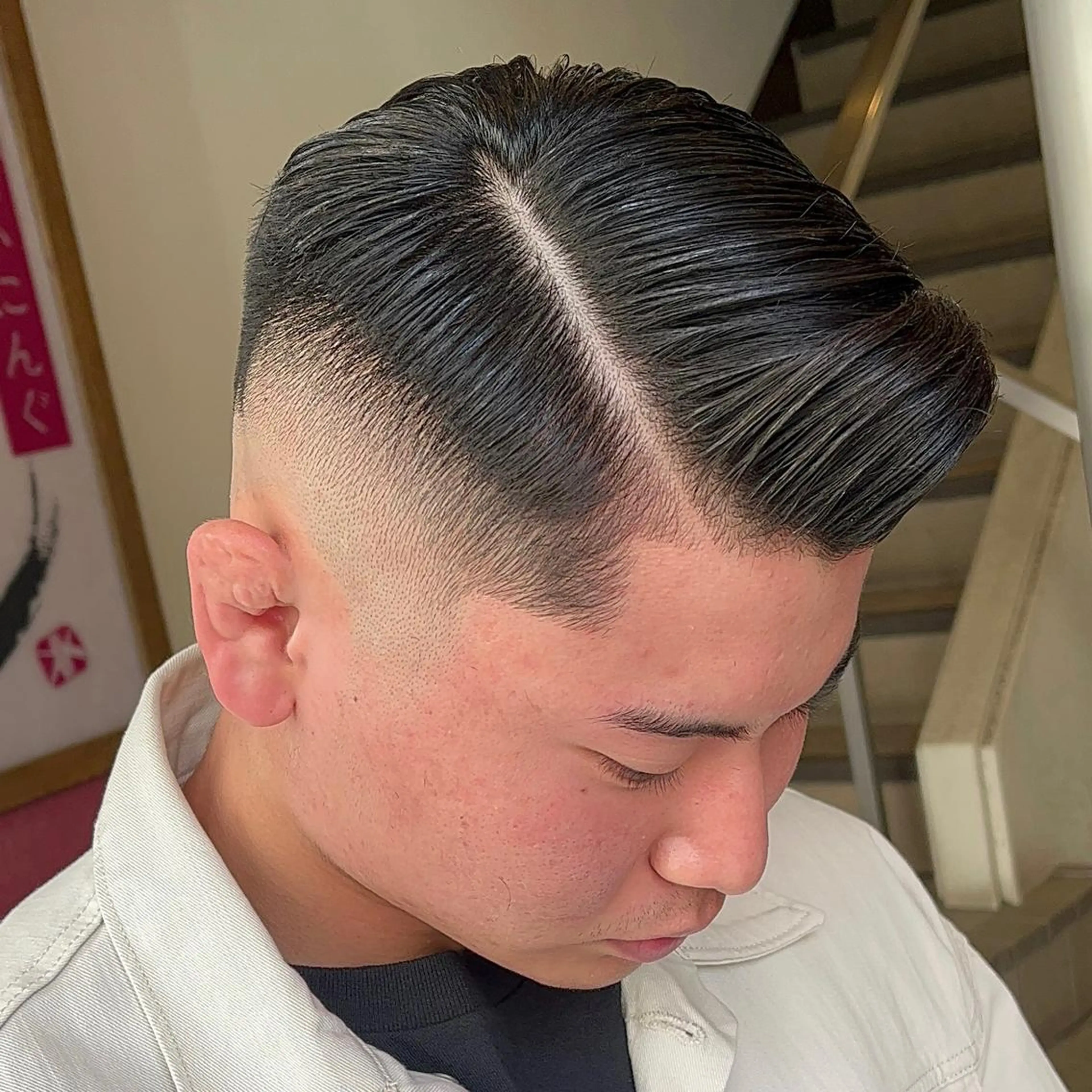 ショート メンズ フェードカット メンズパーマ スキンフェード スペインカール カット 立川/メンズパーマ 厚進太郎のヘアスタイル