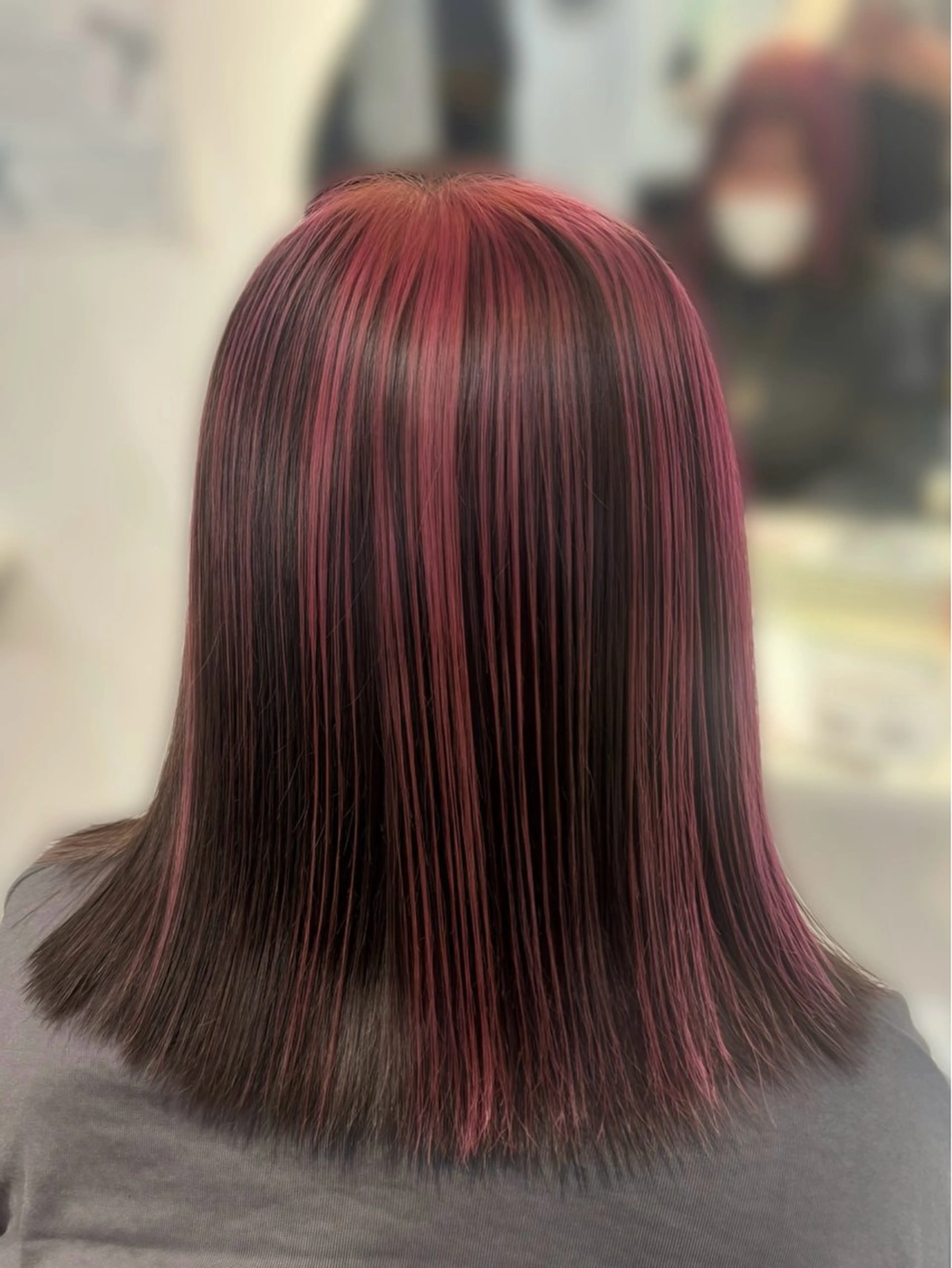 ミディアム 縮毛矯正 酸性ストレート 🖤みらい🖤カット ブリーチモデル募集のヘアスタイル