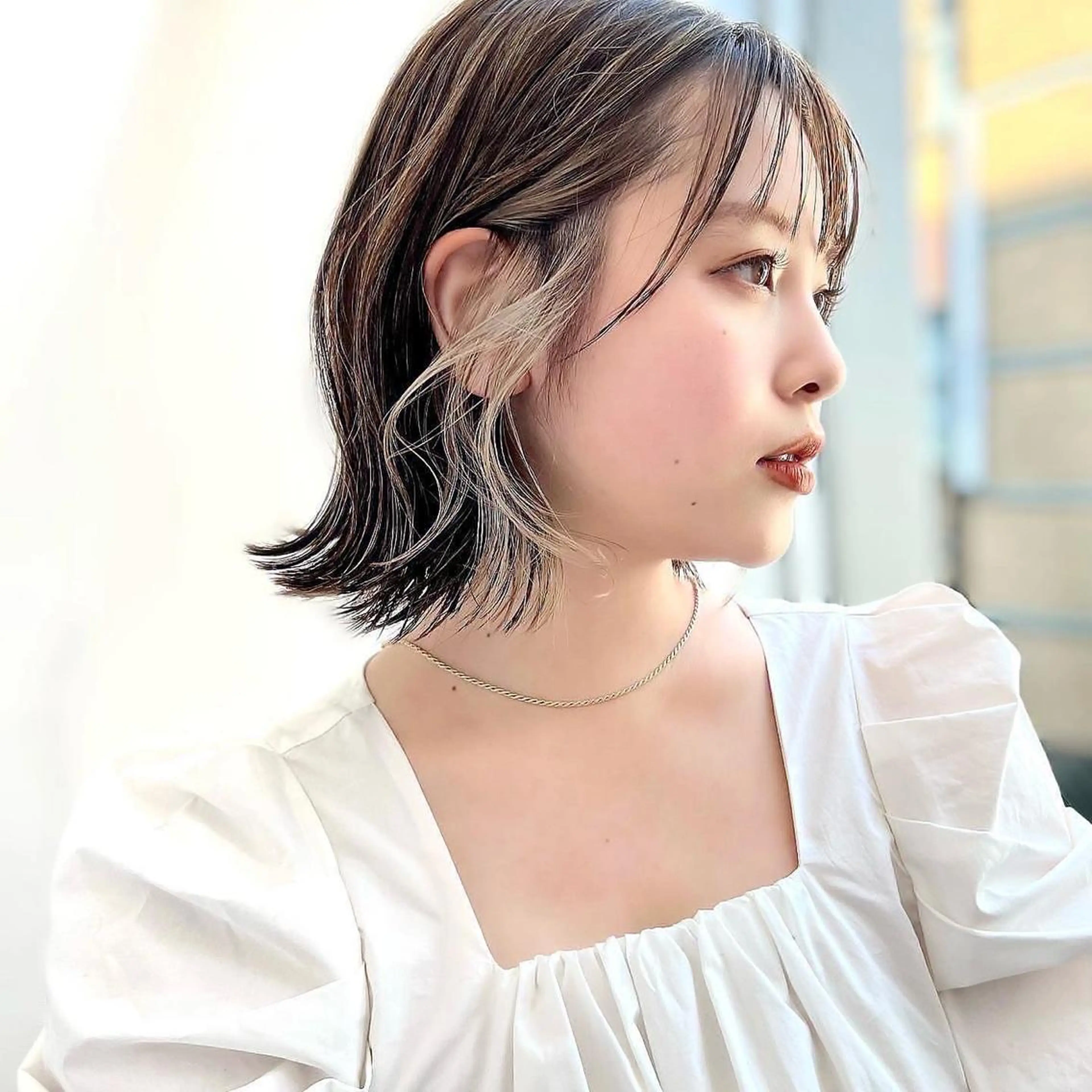 ショート カラー グレージュ ボブ ヘアカラー トリートメント レイヤー専門家 ダブルカラー修のヘアスタイル