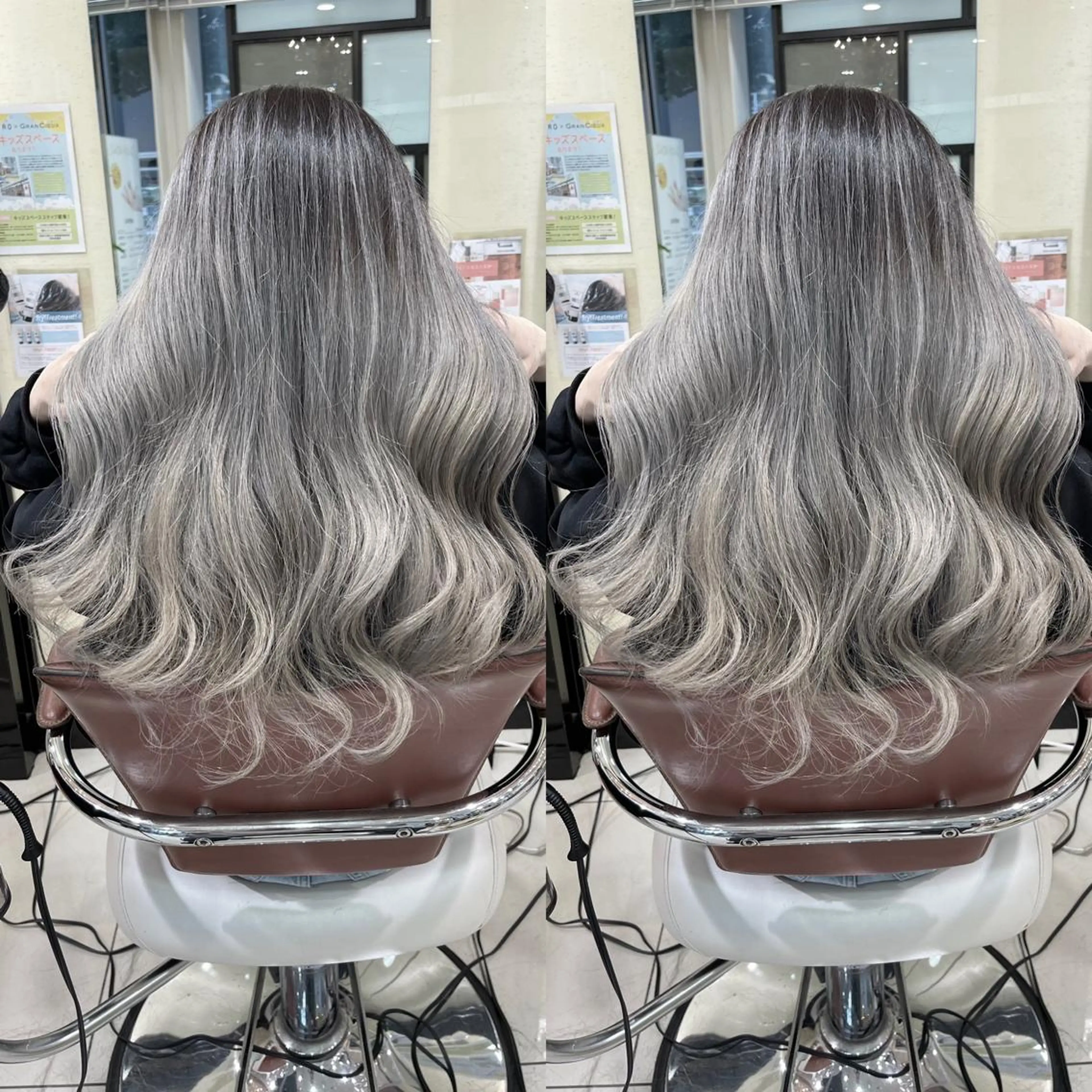 ロング ヘアカラー トリートメント Y Uのヘアスタイル