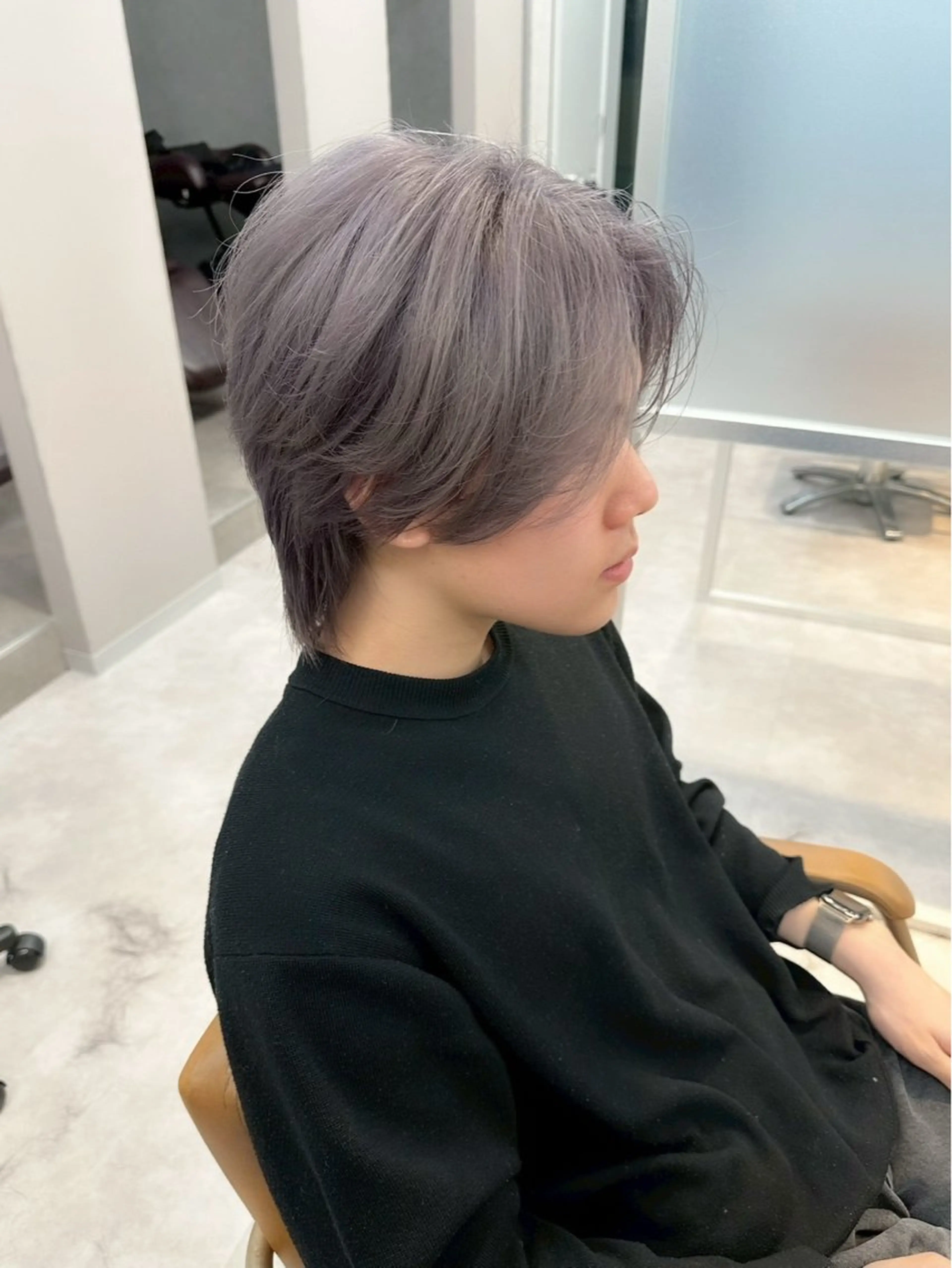 ショート カラー メンズ メンズブリーチ ブリーチ かのん/メンズ毛流れ 特化/曲がる縮毛矯正のヘアスタイル