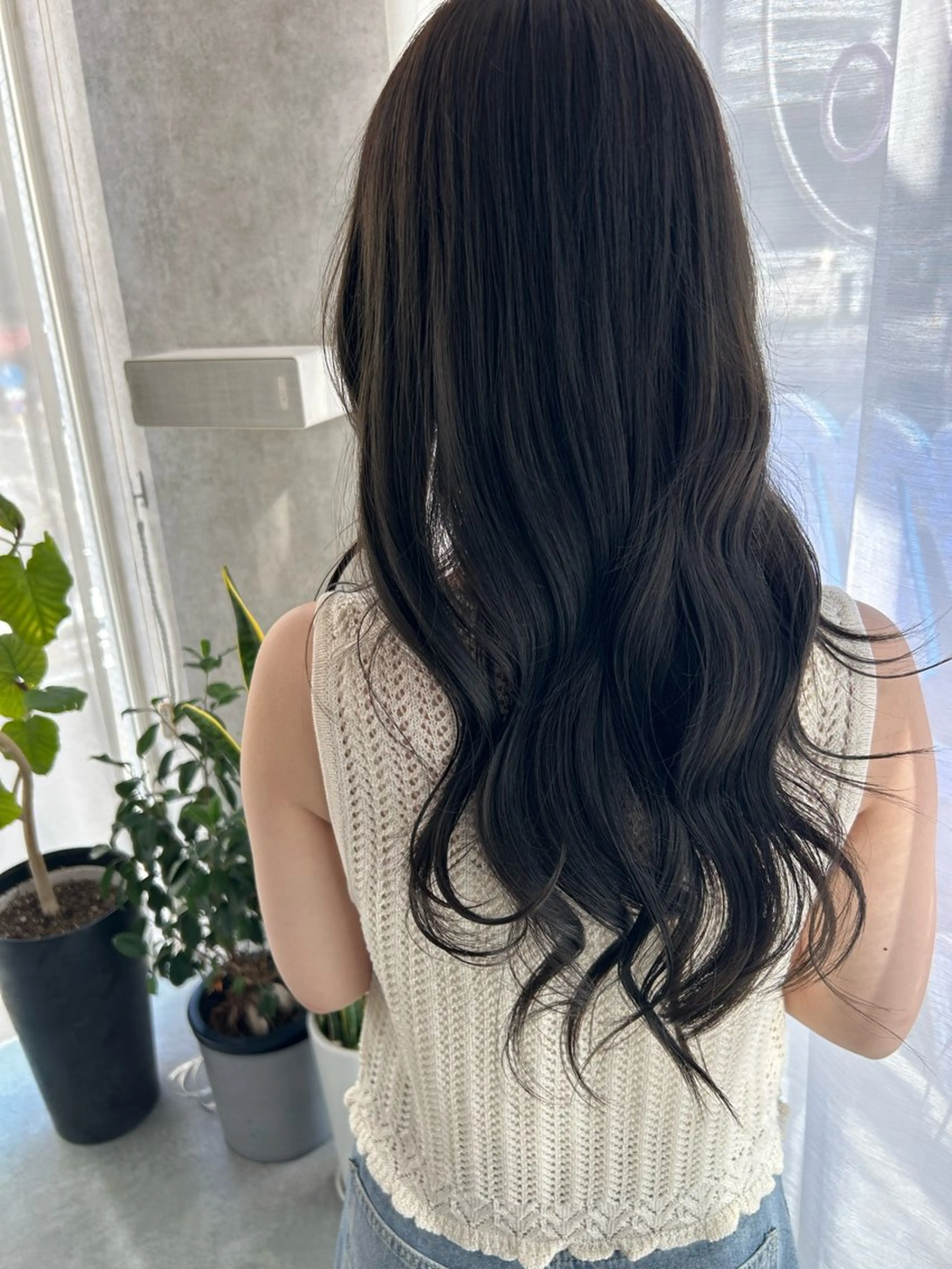 ロング カラー ブルーカラー 透明感カラー オリーブグレー ヘアカラー Kyota 西九条美容師のヘアスタイル