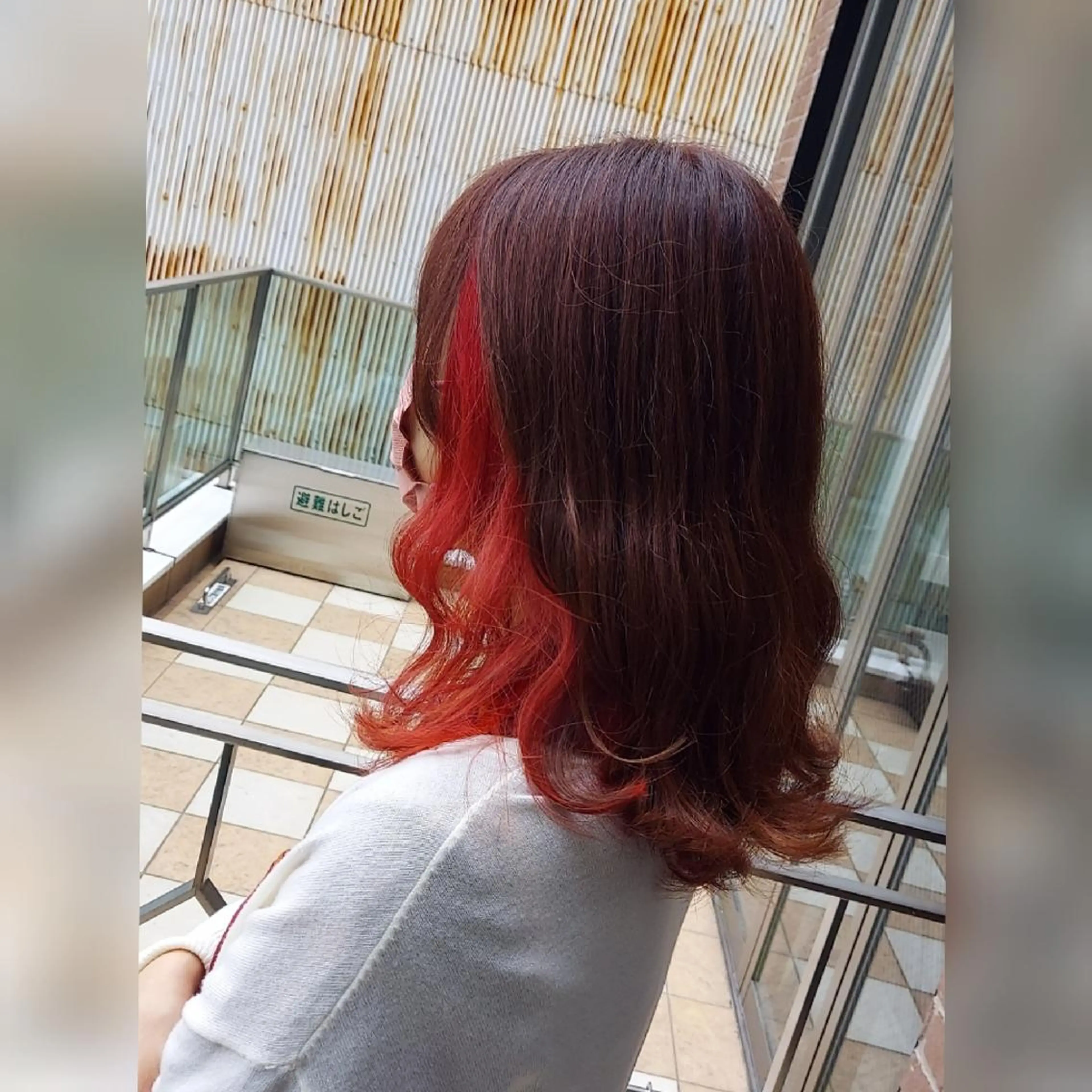 カラー ミディアム ブラウンカラー インナーカラー ピンクカラー ピンクブラウン レッドカラー あかね☆ヘアアレンジ /ボブ/縮毛矯正のヘアスタイル