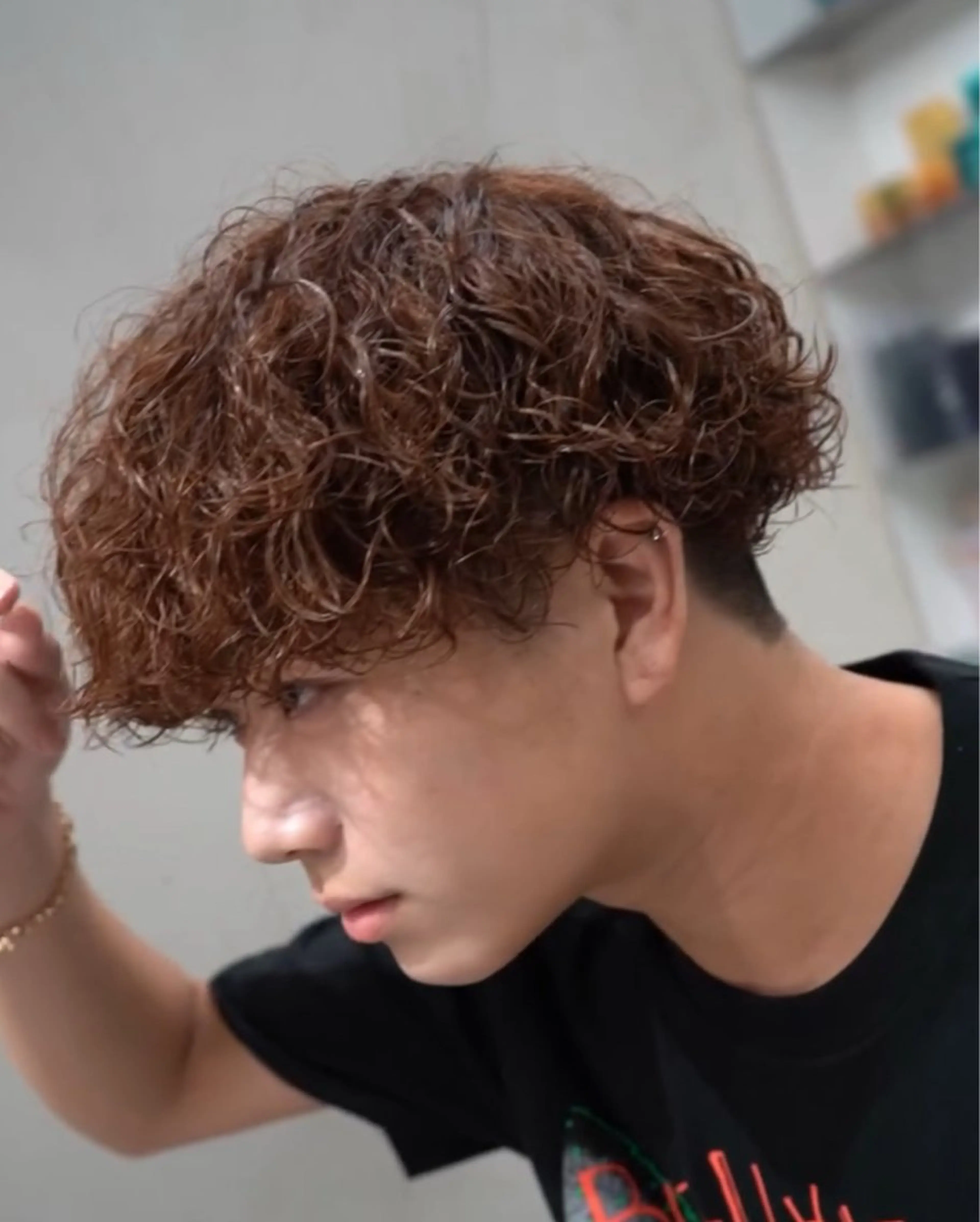 ショート カラー パーマ メンズ キッズ メンズパーマ プードルパーマ プードルパーマ 栄💗レイヤーカット ｜パーマ｜haruのヘアスタイル