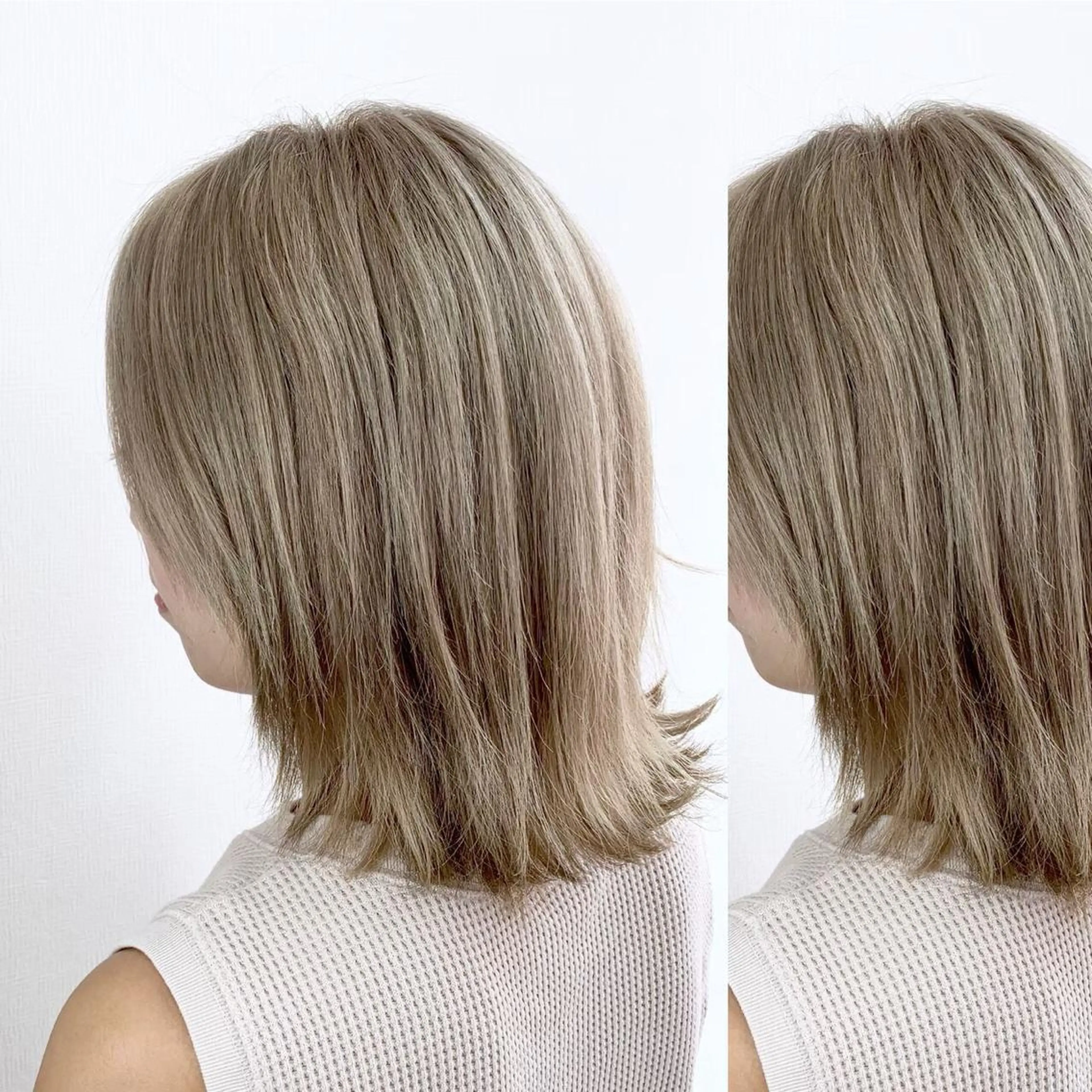 ロング カラー JuNブリーチに 縮毛矯正するプロのヘアスタイル