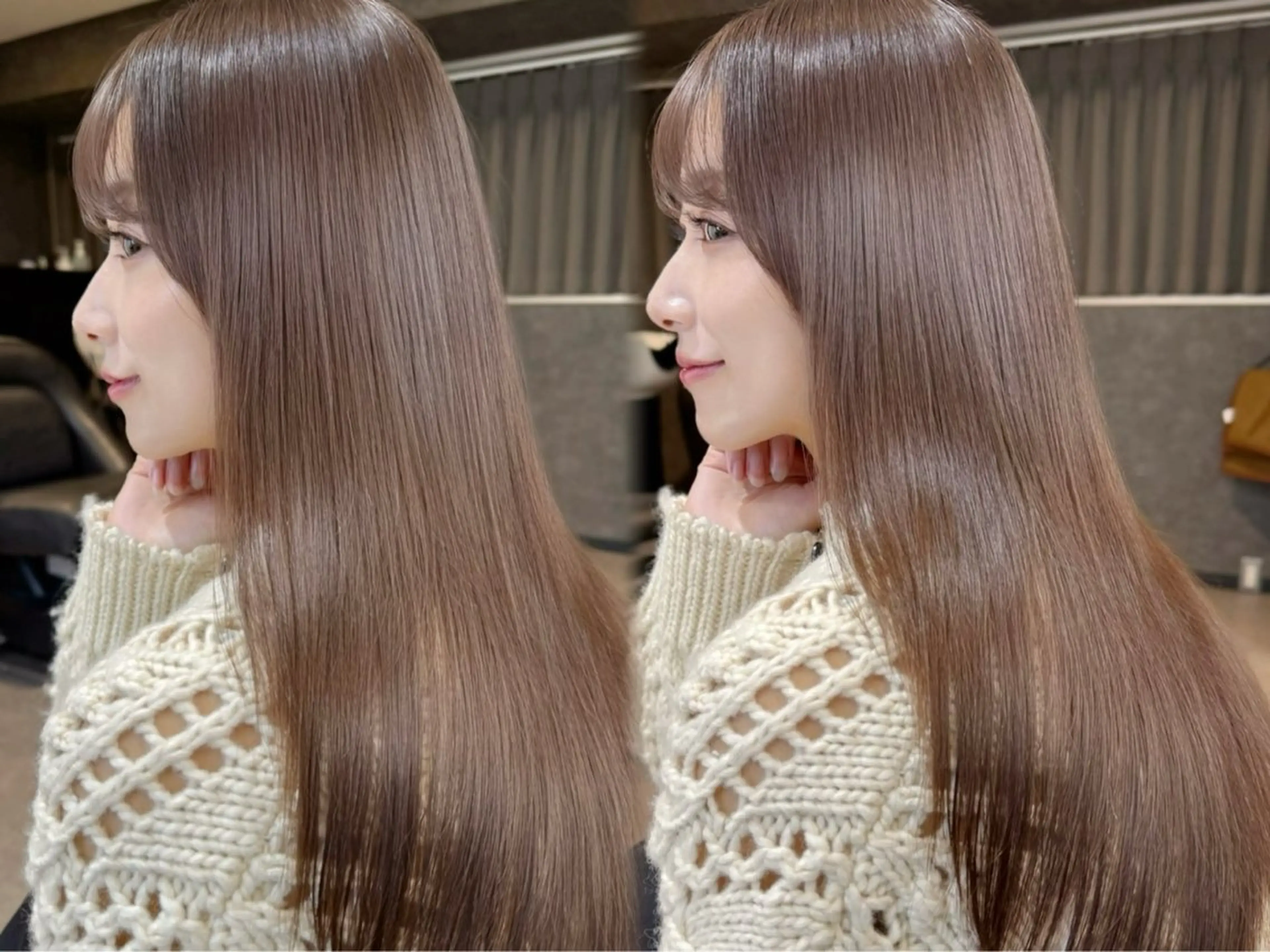 ロング くびれヘア 顔周りカット 髪質改善 韓国風ヘア レイヤーカット ヘアカラー トリートメント lana hair 新宿/髪質改善/韓国のヘアスタイル